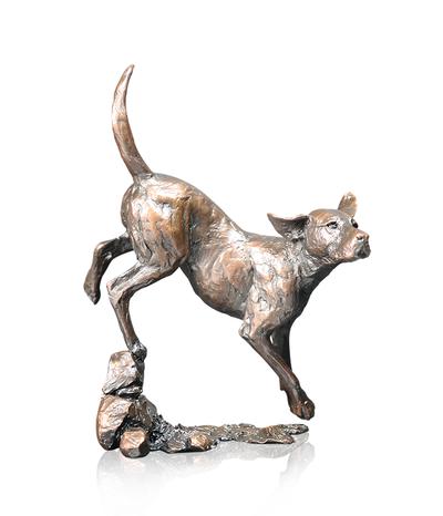 Foxhound Dog (1050) Solid Bronze Sculpture By Michael Simpson