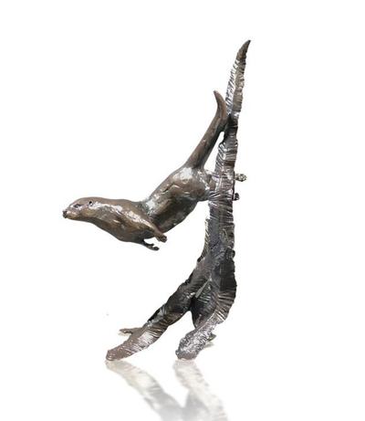 Water Meadow (1092) Solid Bronze Otter Figurine