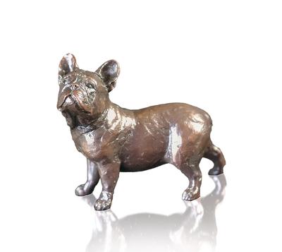 French Bull Dog Solid Bronze Sculpture by Michael Simpson 1133