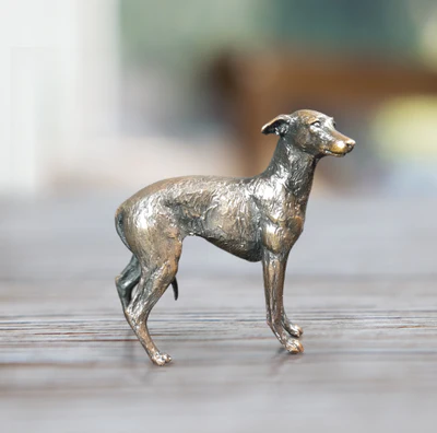 Solid Bronze Lurcher Dog (1156) Sculpture by Michael Simpson