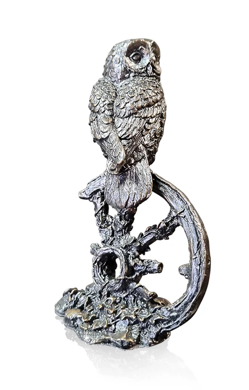 Solid Bronze Small Tawny Owl (1188)