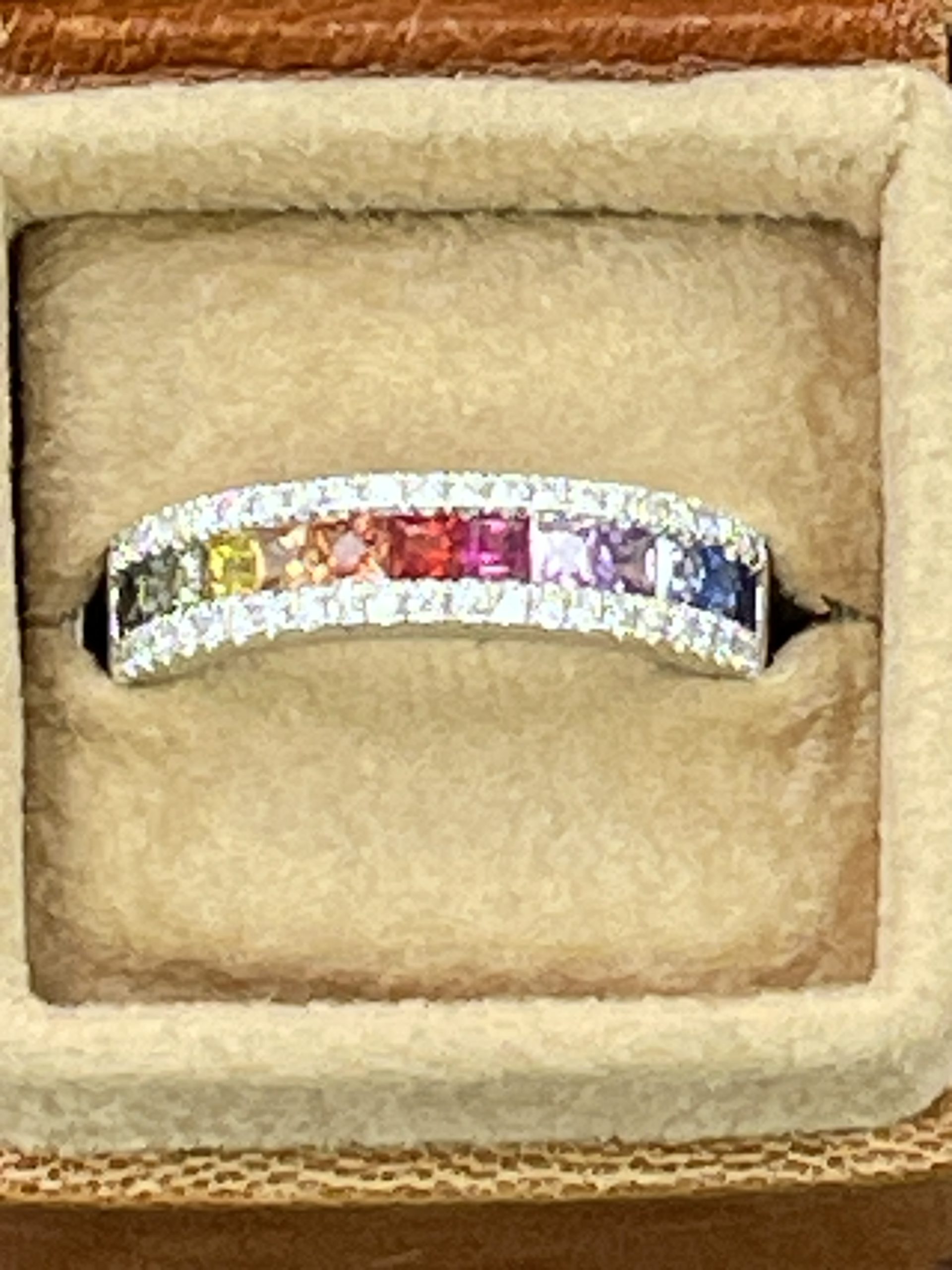 18ct Sapphire & Diamond Half Hoop Eternity Ring