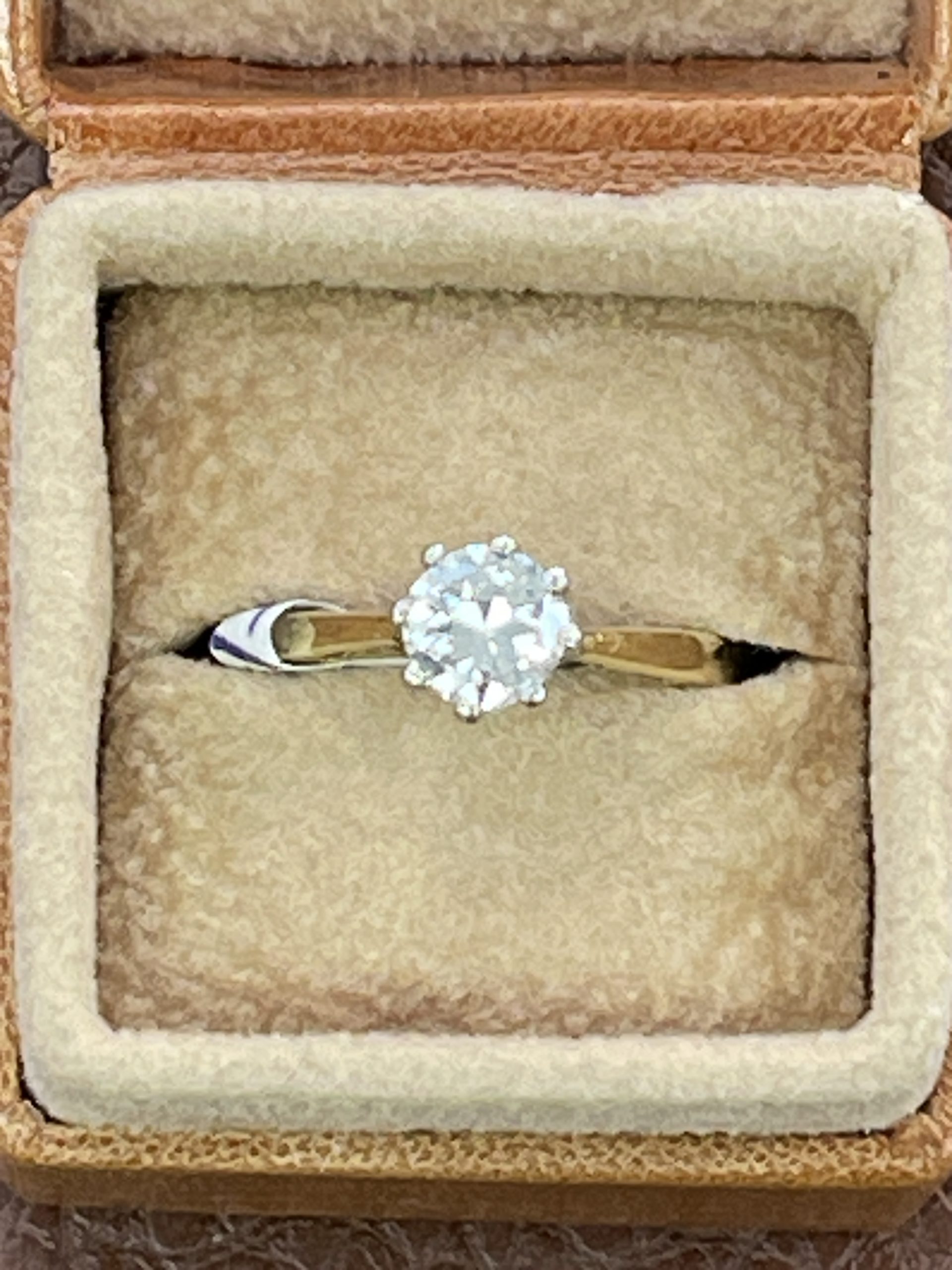 18ct Yellow Gold 60pts Diamond Solitaire Ring Secondhand