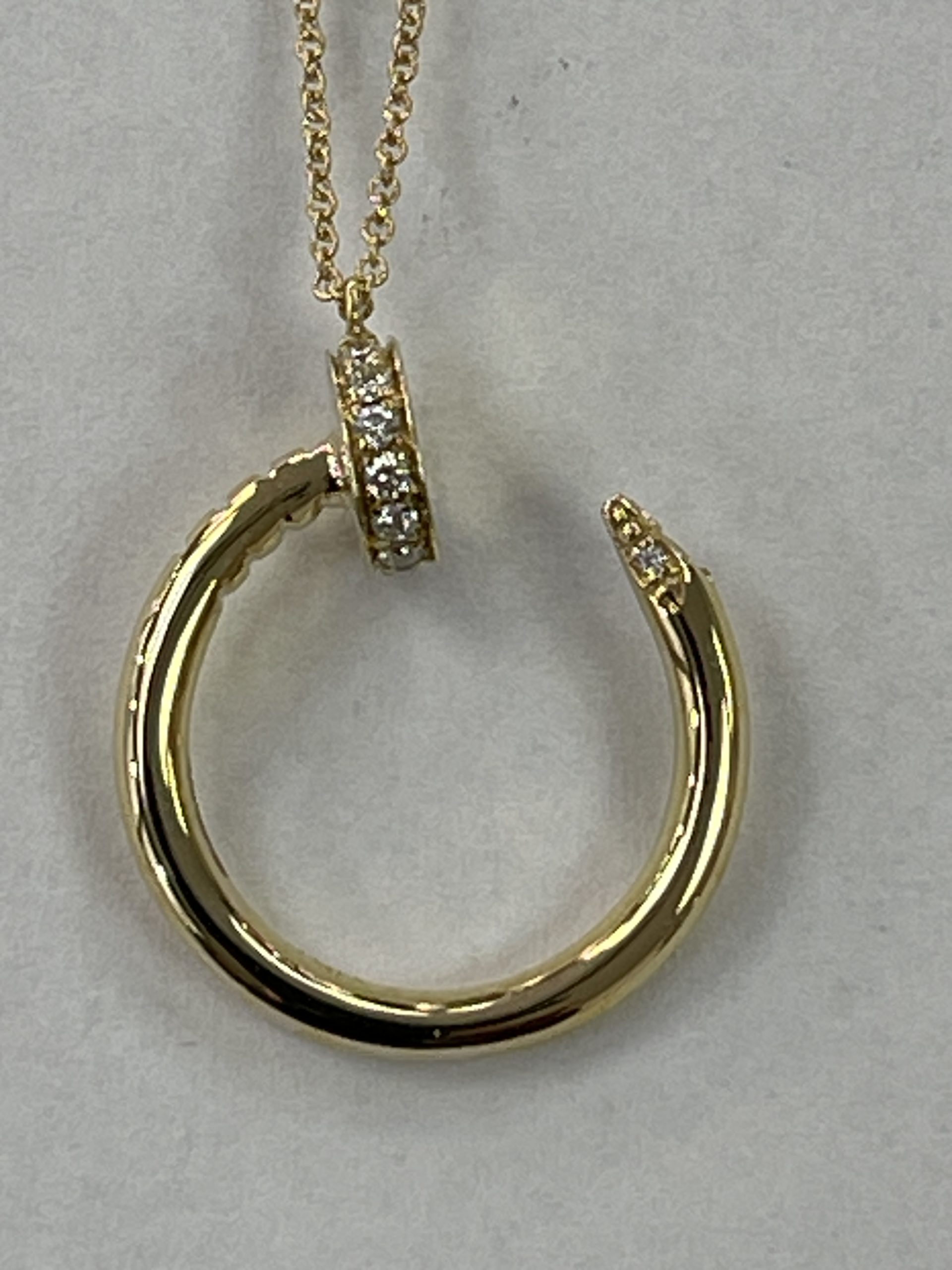 18ct Yellow Gold Diamond Set Nail Pendant