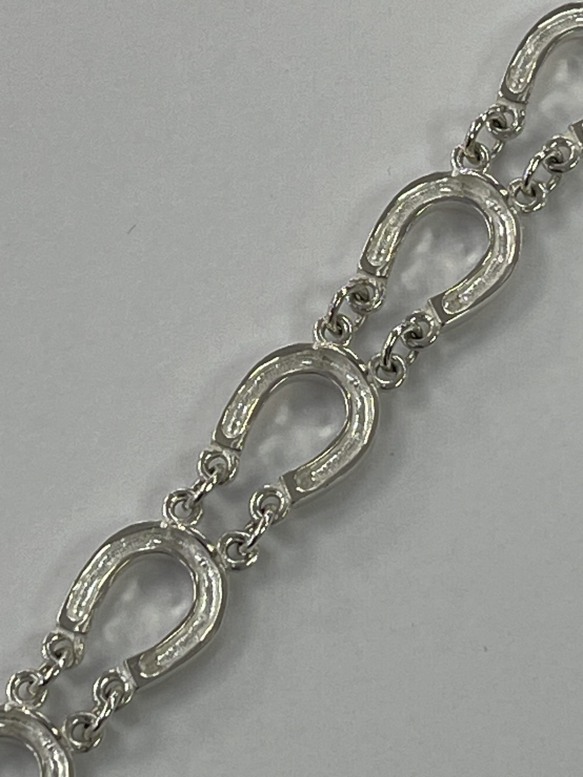 Sterling Silver Horseshoe Equestrian Bracelet