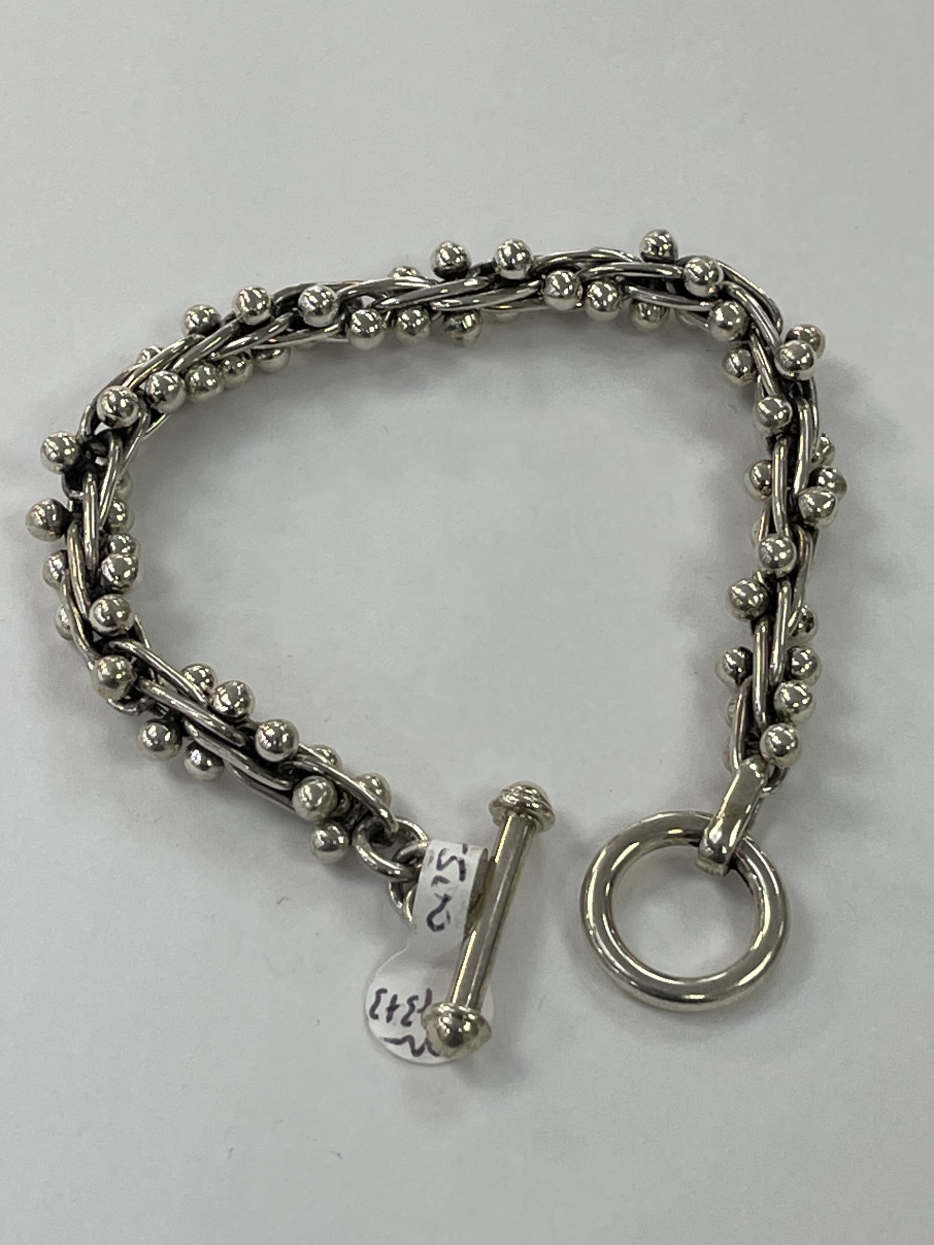 Sterling Silver Bobble & Bar Bracelet
