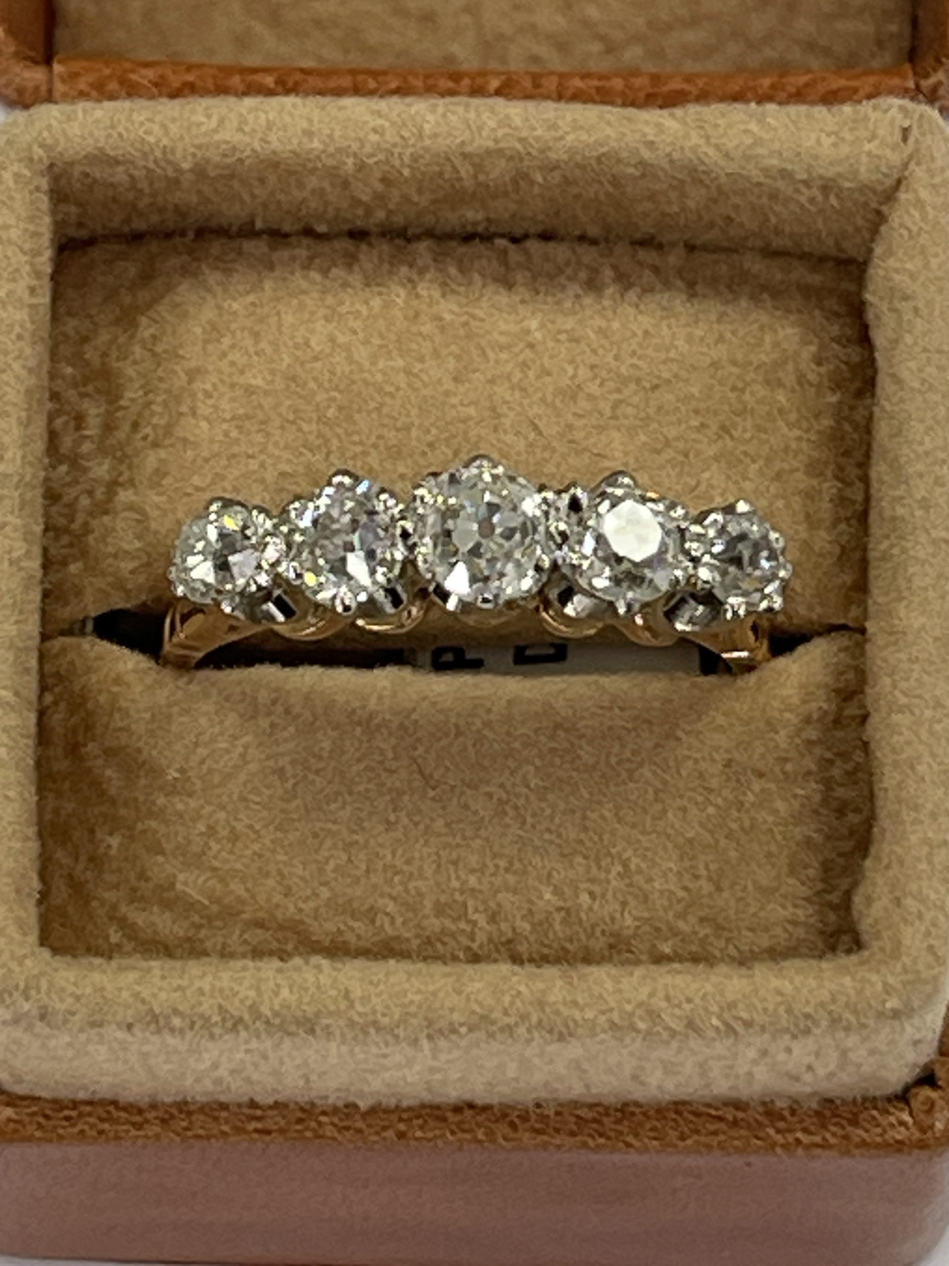 18ct Rose Gold Five Stone Diamond Ring Secondhand