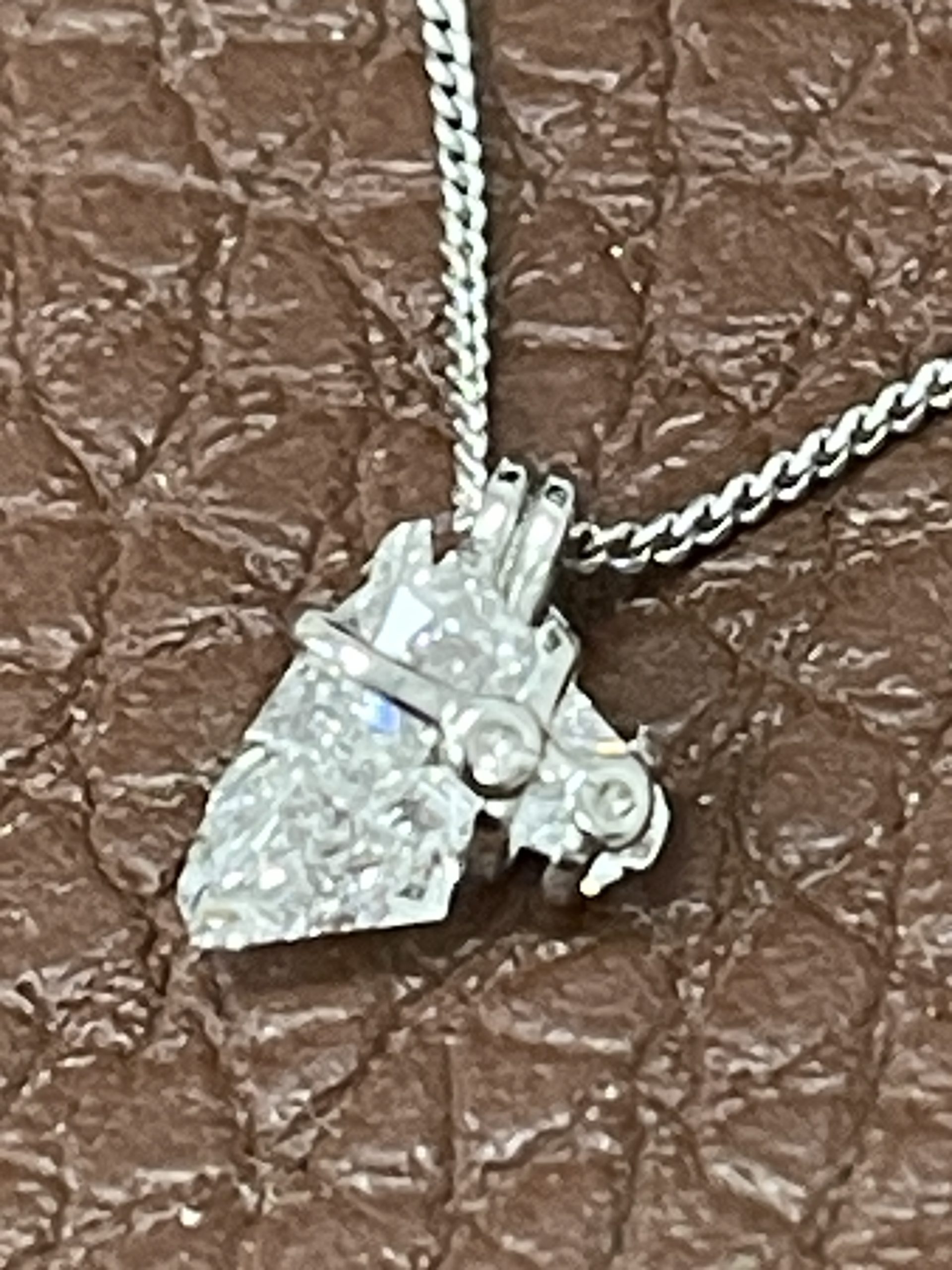 Platinum 65pts Rare Diamond Horsehead Pendant & Chain