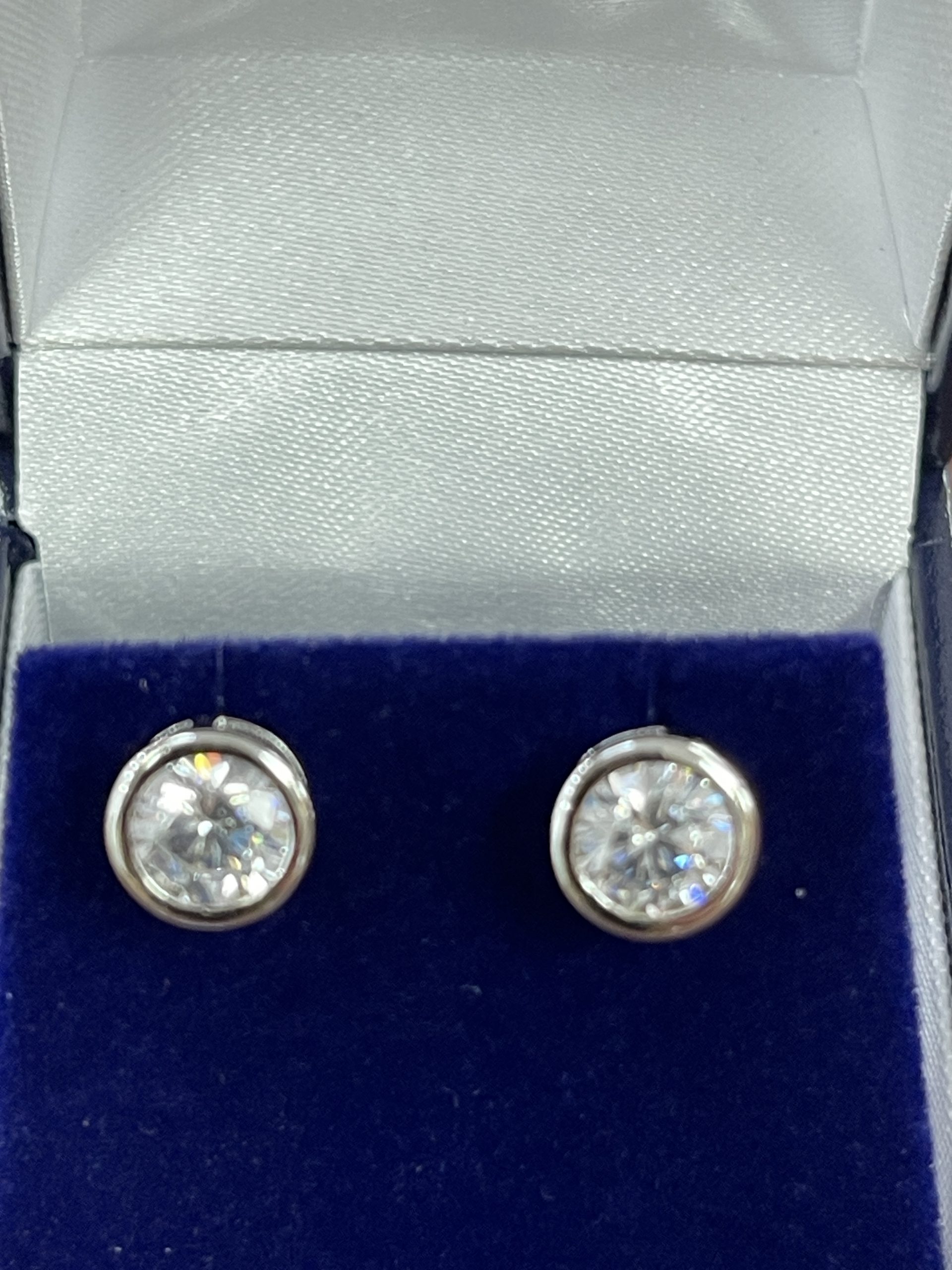 Sterling Silver Cubic Zirconia Stud Earrings