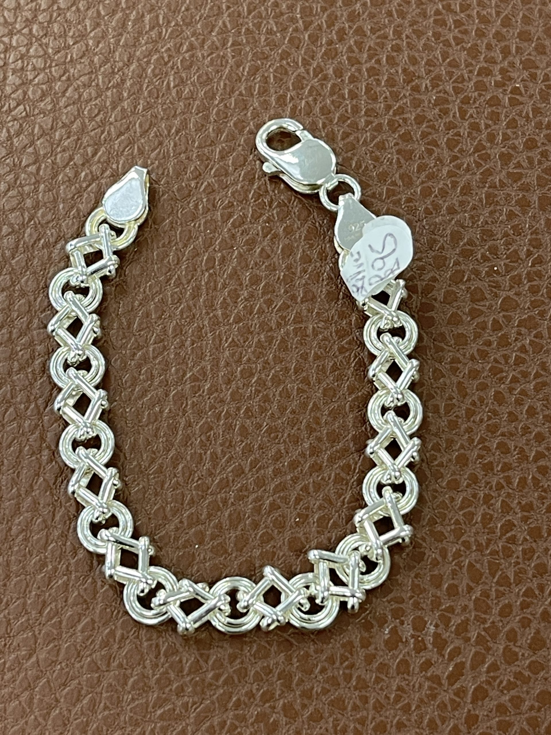 Sterling Silver Circle & Triangle Design Bracelet