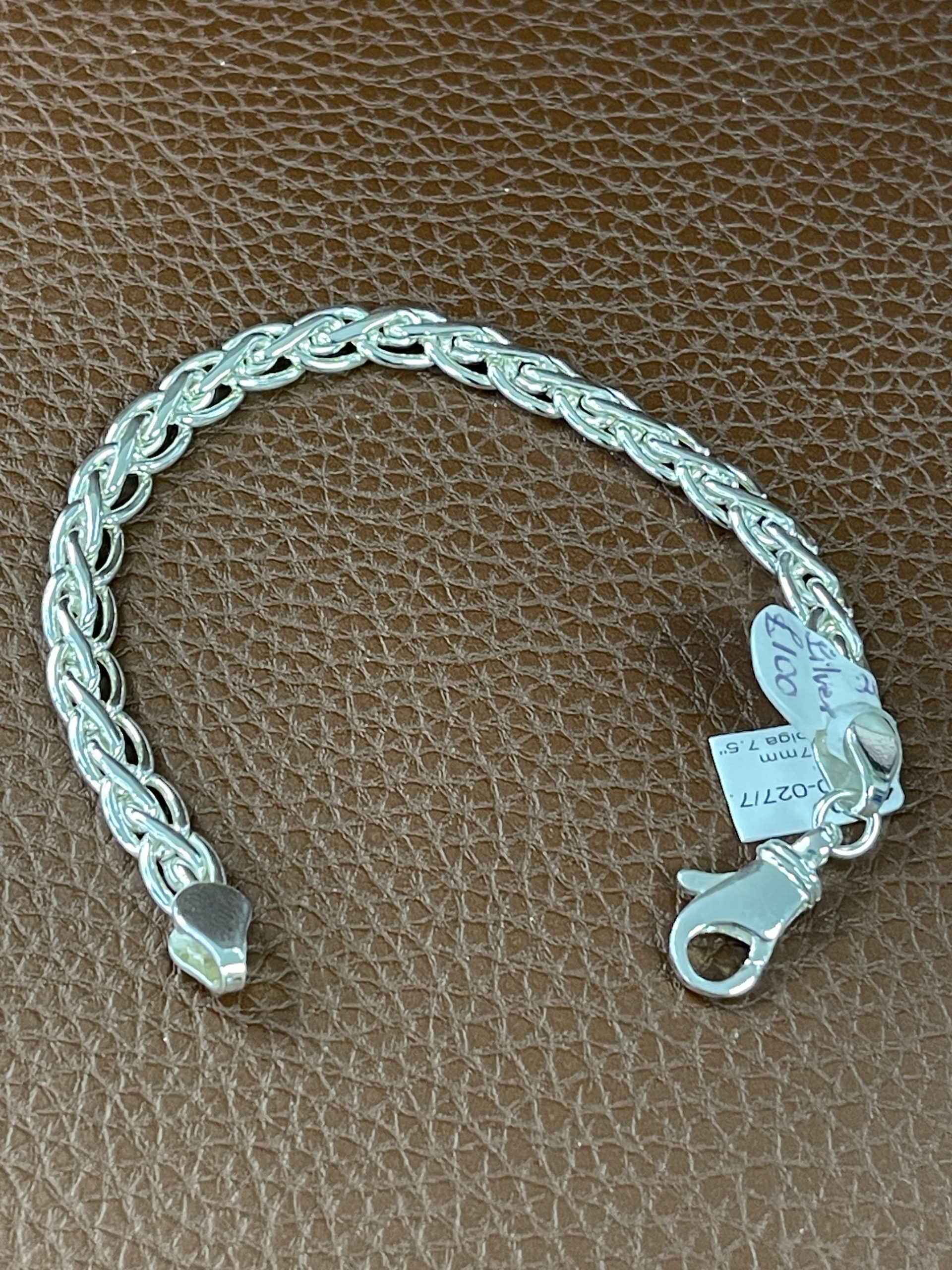 Sterling Silver Handcrafted Flat Spiga Bracelet