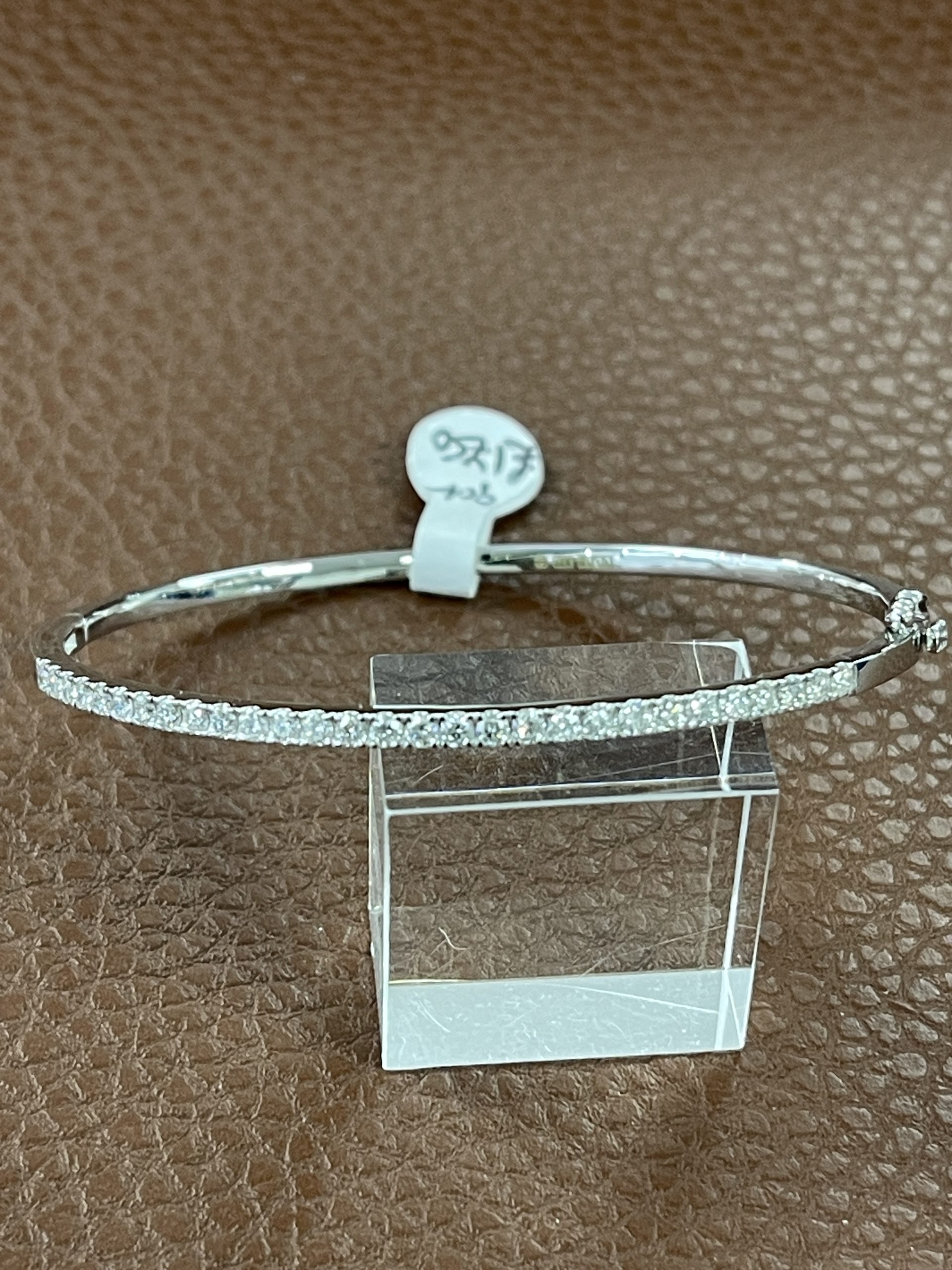 9ct White Gold Diamond Bangle Secondhand