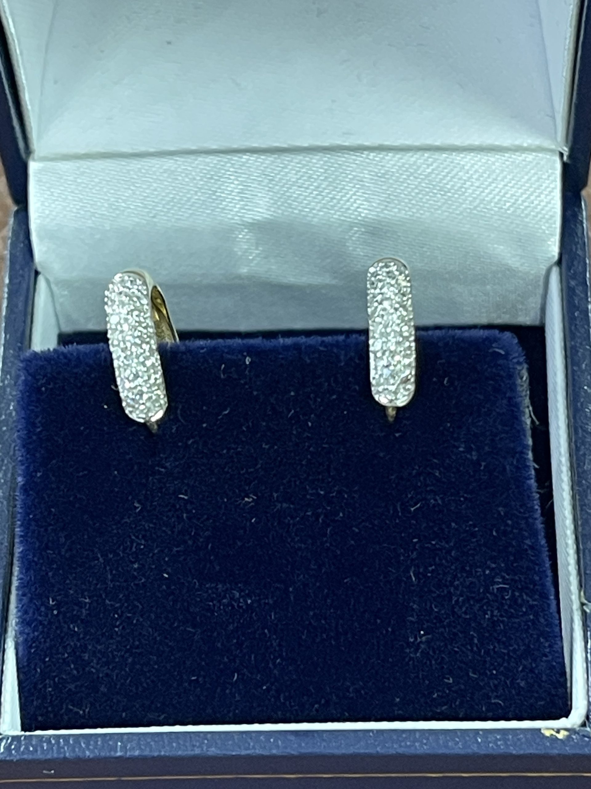 9ct Yellow Gold Diamond Set Hoop Earrings