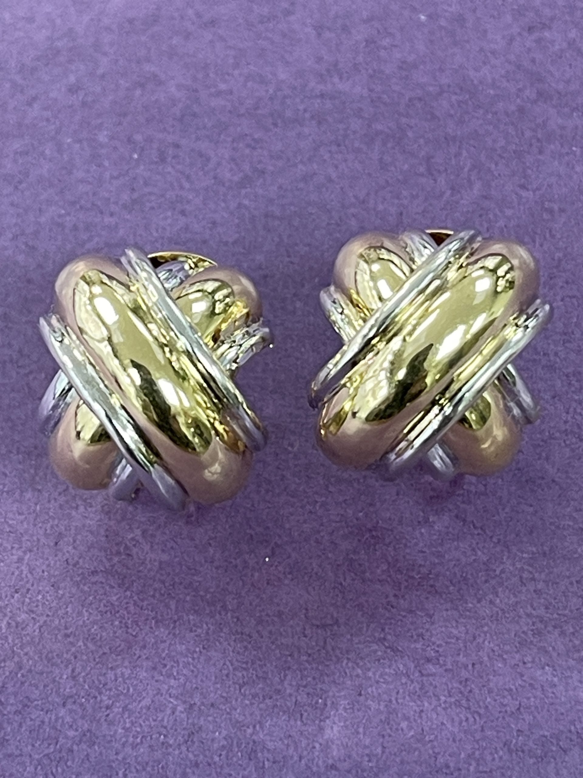 18ct White & Yellow Gold Cross Design Secondhand