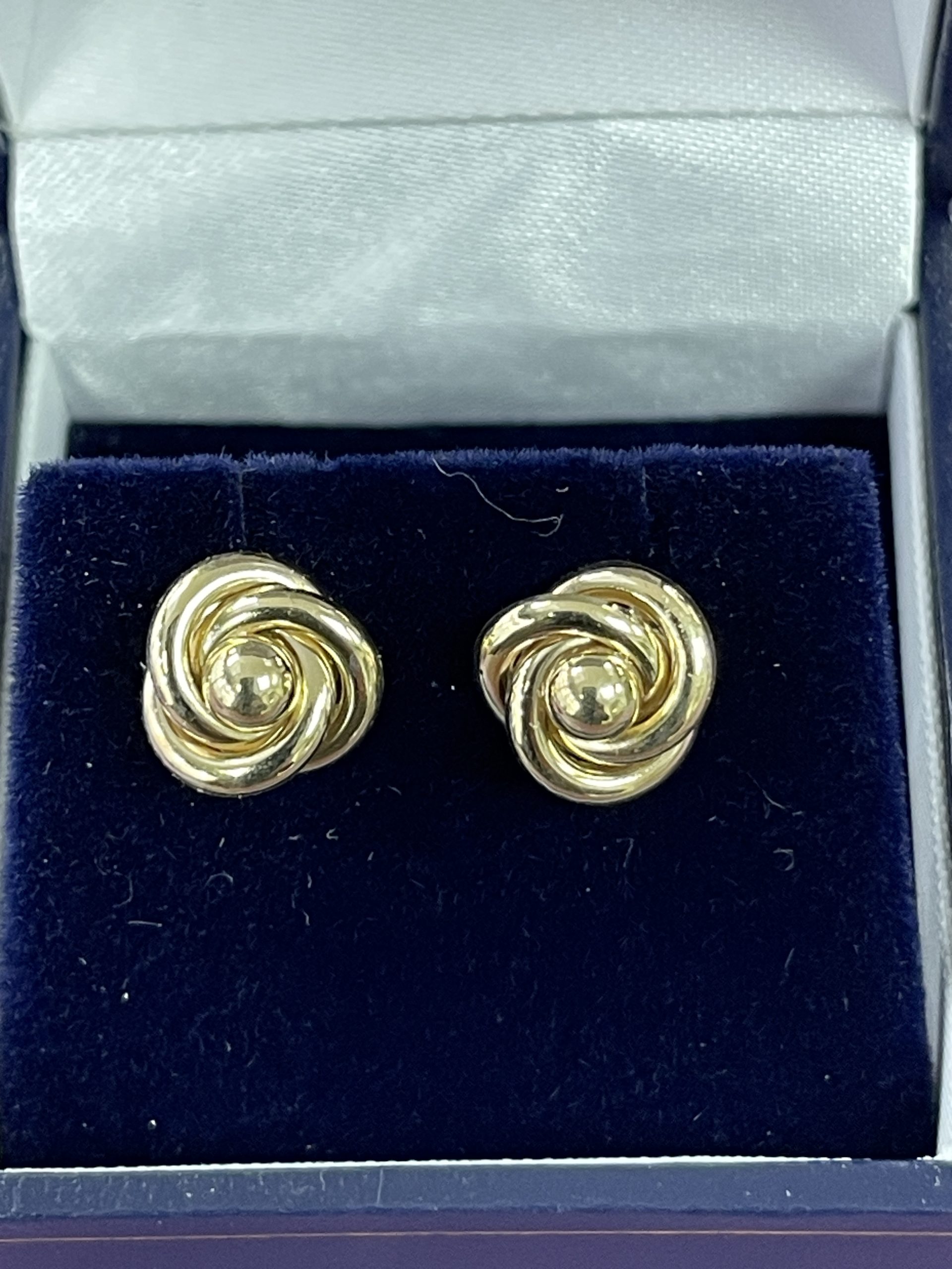 9ct Yellow Gold Twist & Ball Stud Earrings