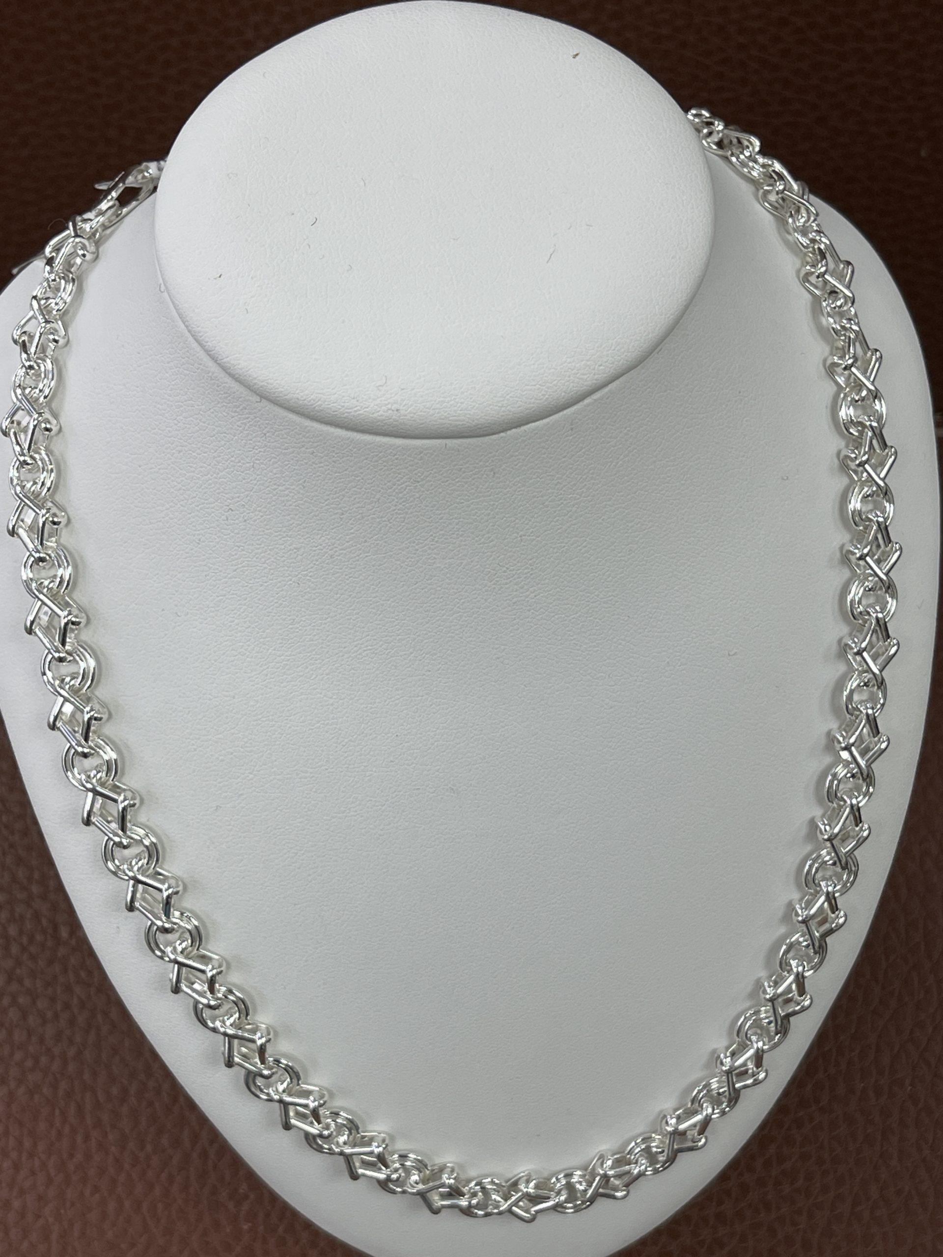 Sterling Silver Circle Triangle Necklace