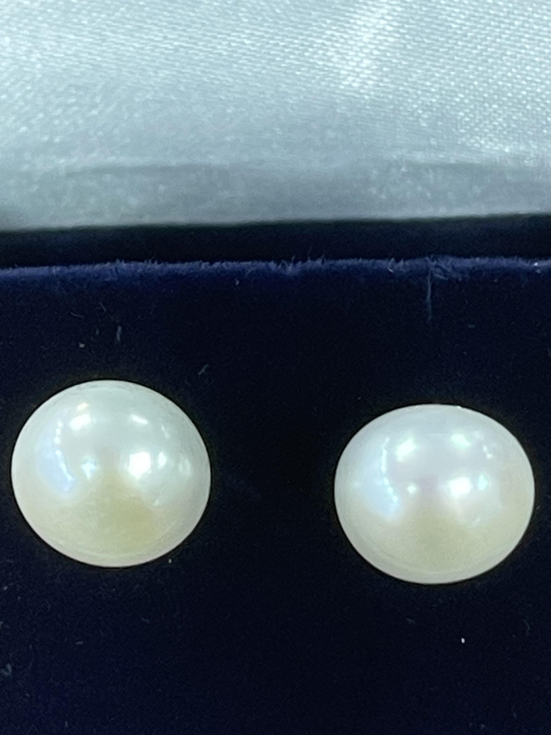 9ct Yellow Gold freshwater Button Pearl Stud Earrings