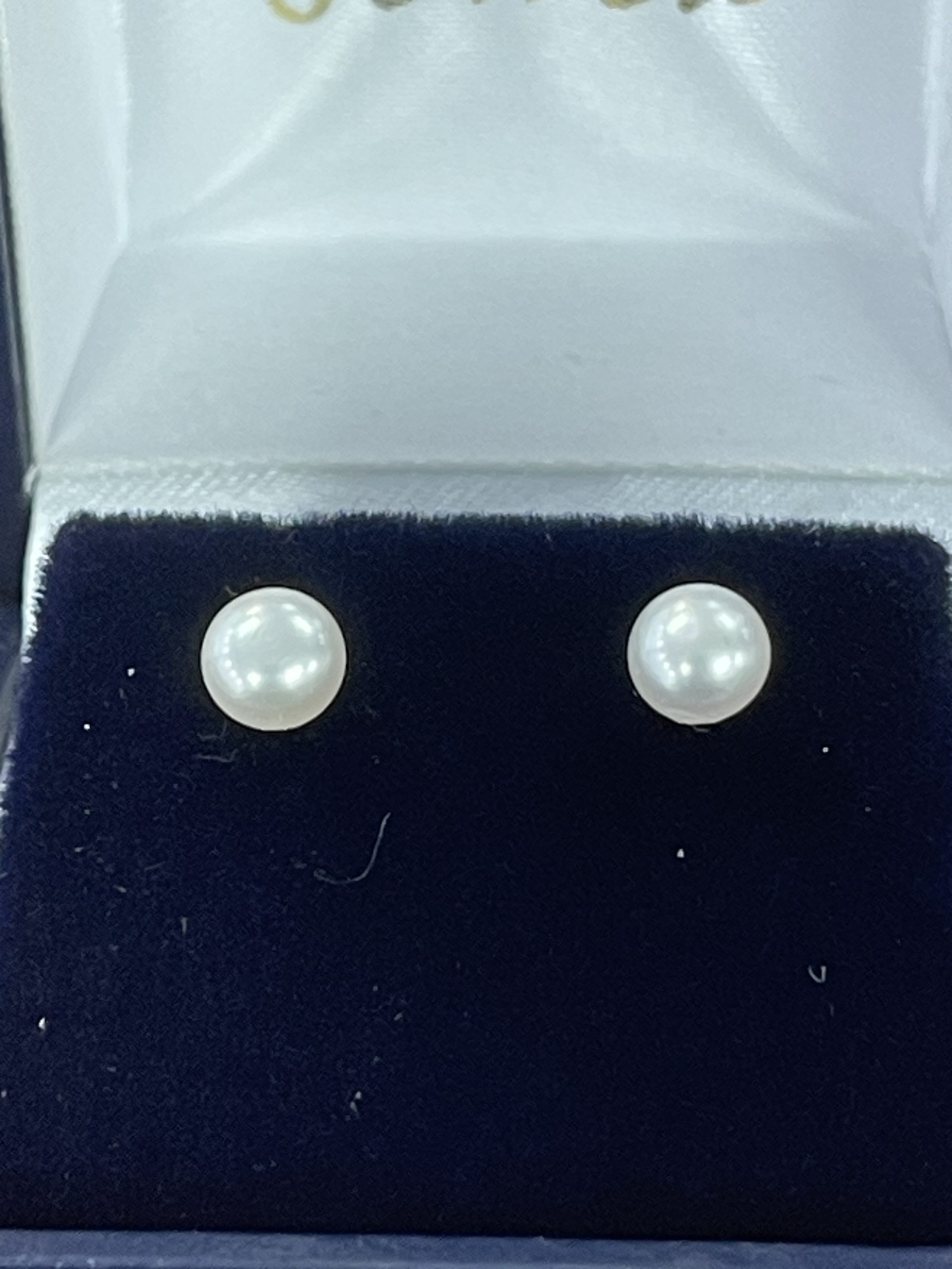 9ct Yellow Gold freshwater Button Pearl 5-6mm Stud Earrings