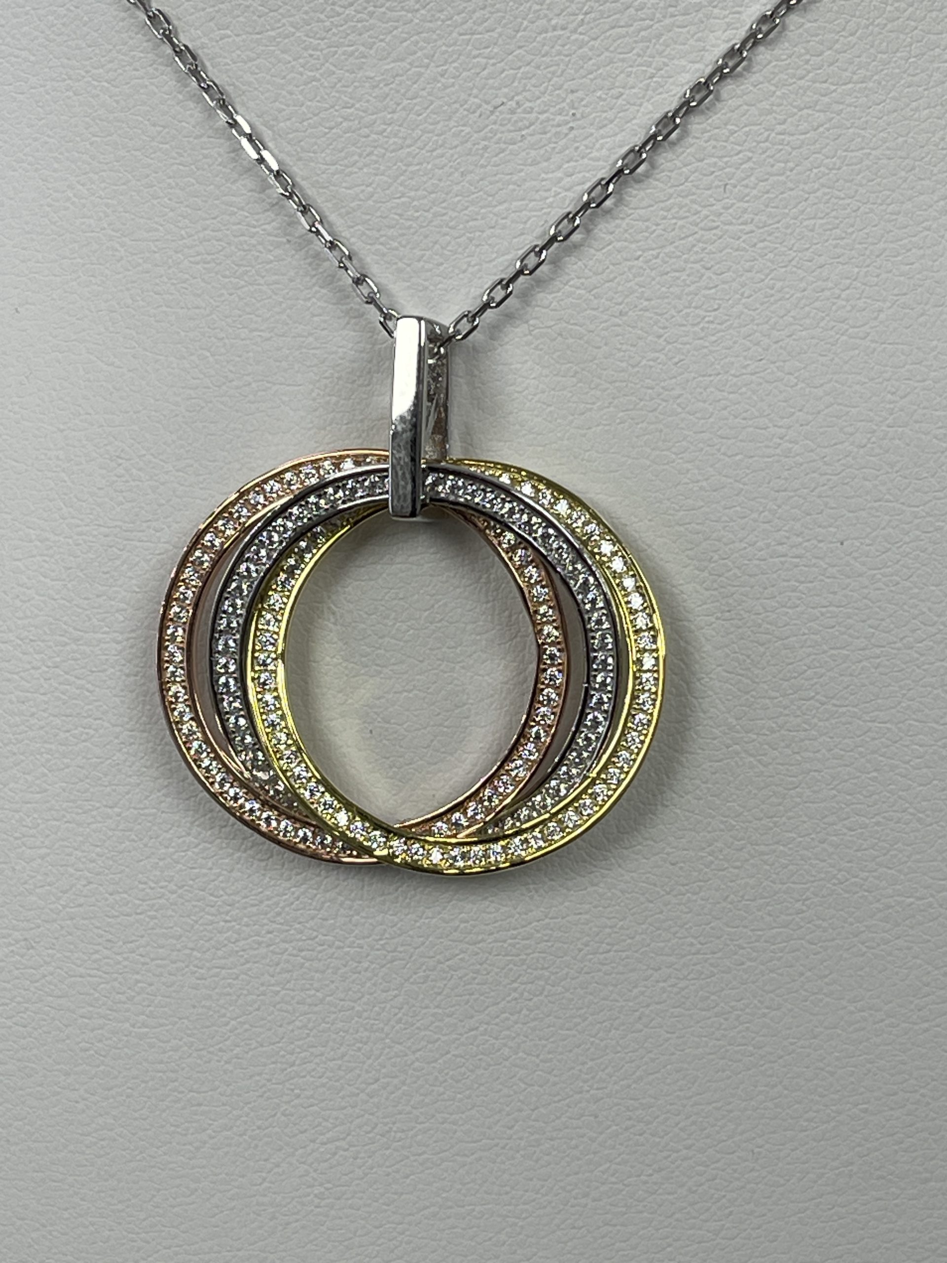 Sterling Silver Triple Circle Pendant & Chain
