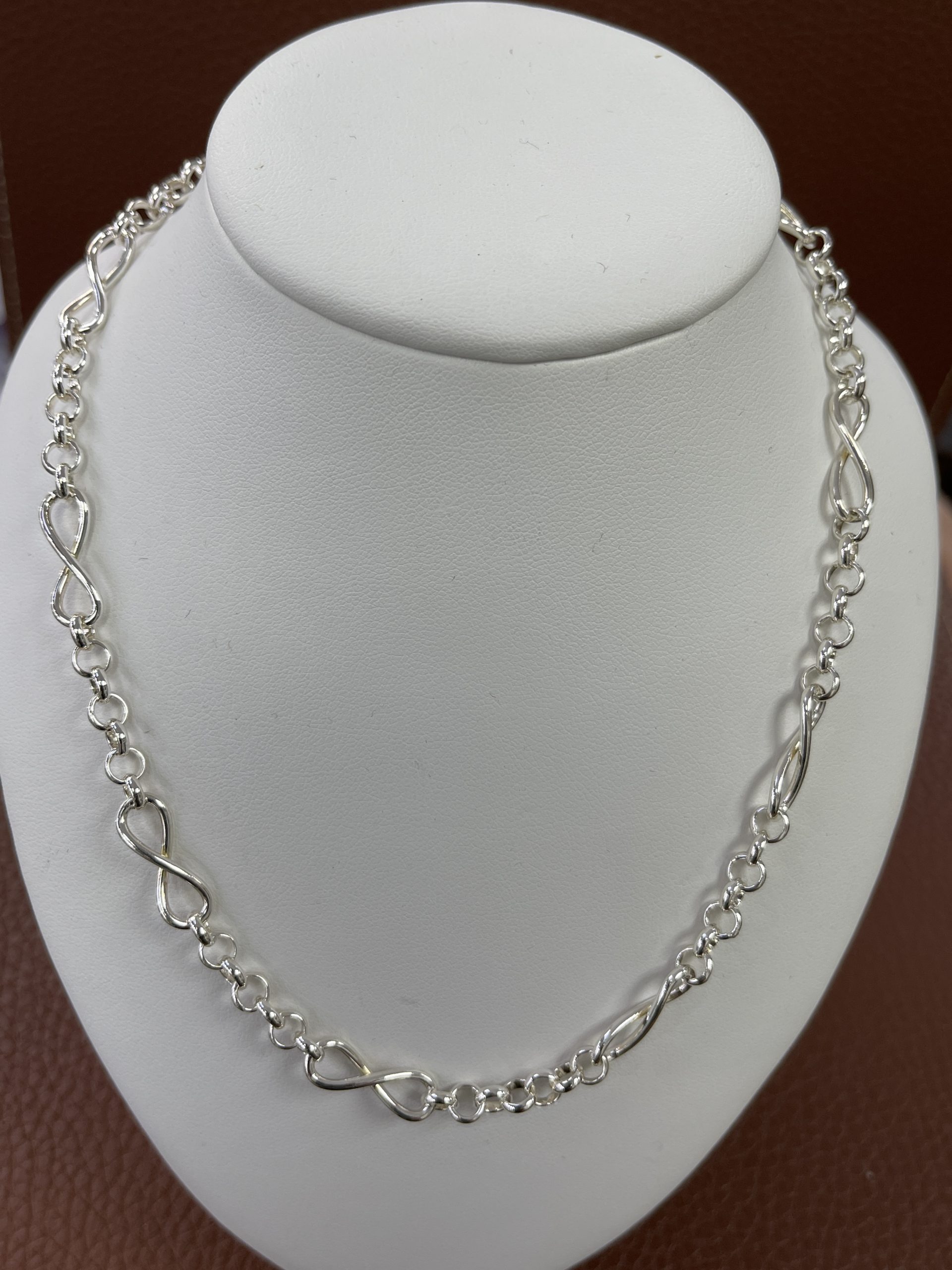 Sterling Silver Infinity Belcher Necklace