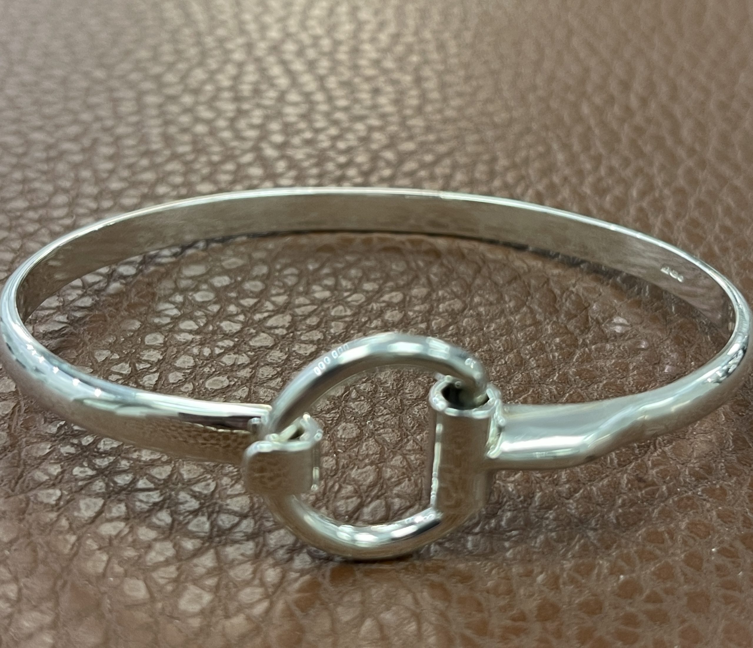 Sterling Silver Half Snaffle Bit Horse Equestrian Solid Bangle