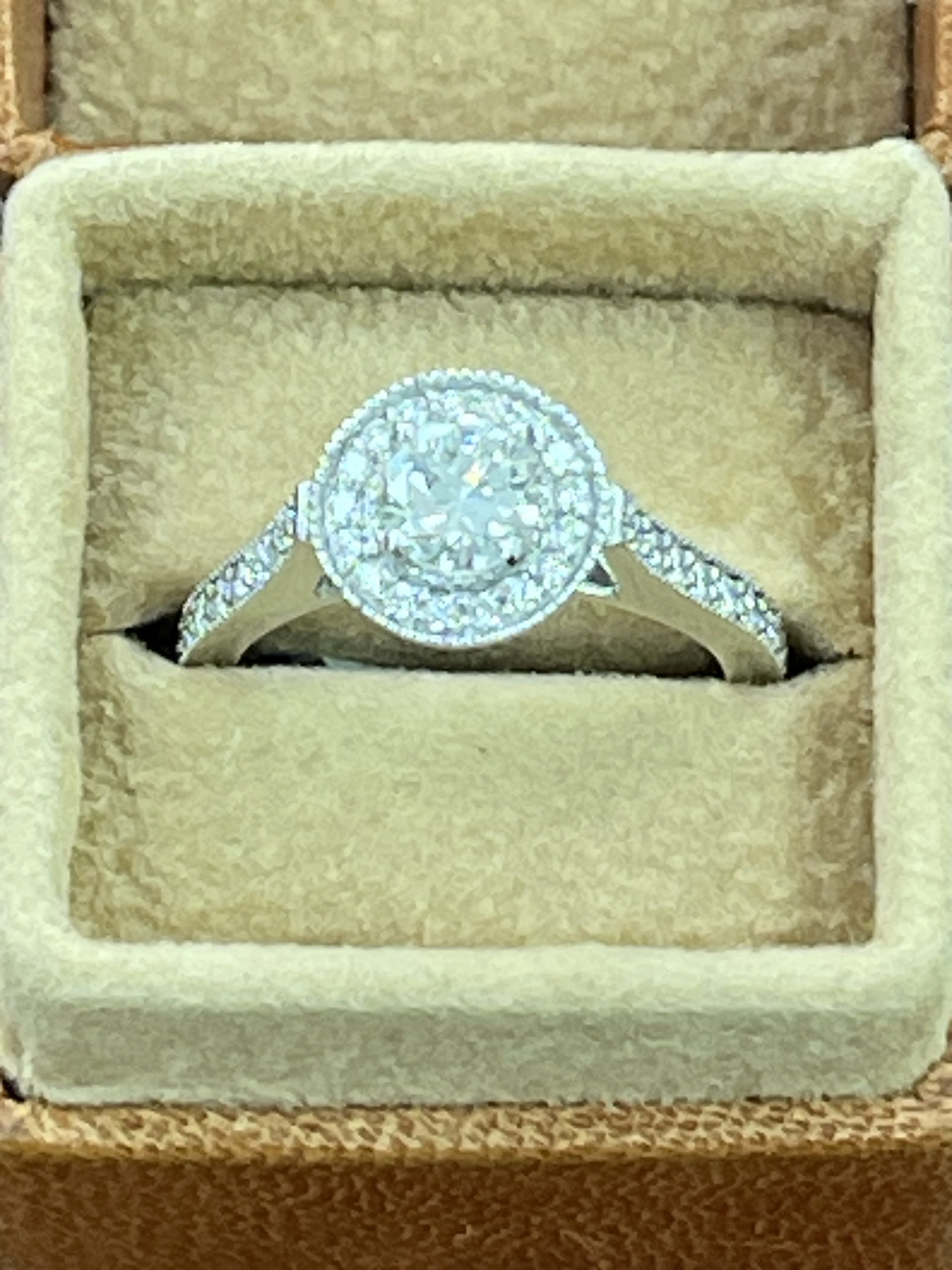 Platinum Brilliant Cut 1ct 02pts Diamond Halo Ring Secondhand