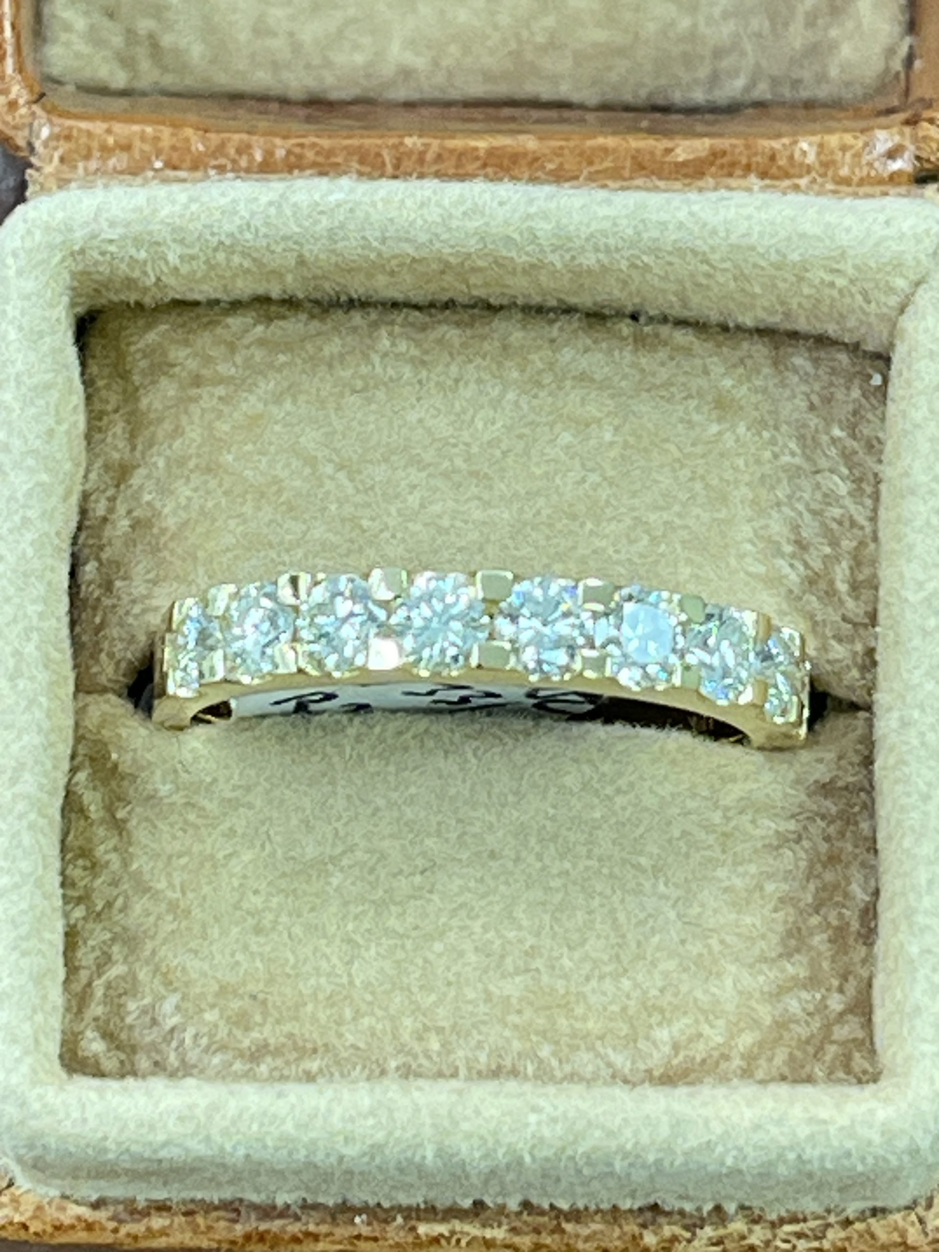 18ct Yellow Gold Nine Stone 1ct Diamond Half Hoop Ring