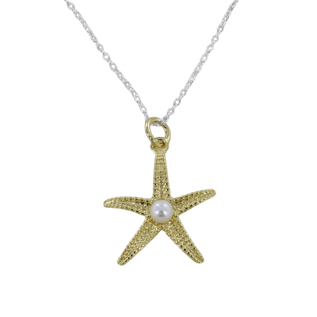 Starfish Pearl Sterling Silver Necklace Pendant