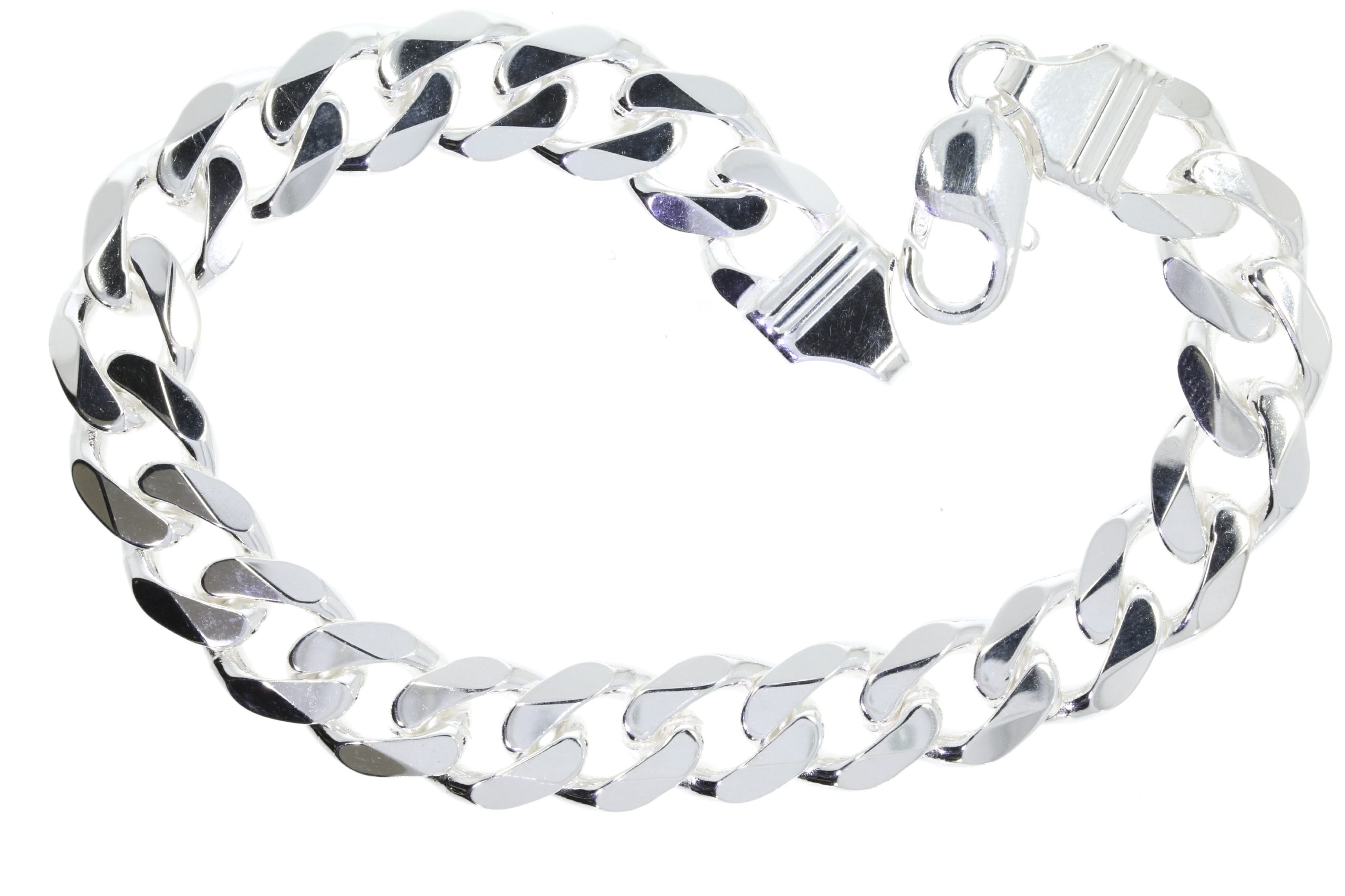 Sterling Silver Solid Mans Curb Bracelet