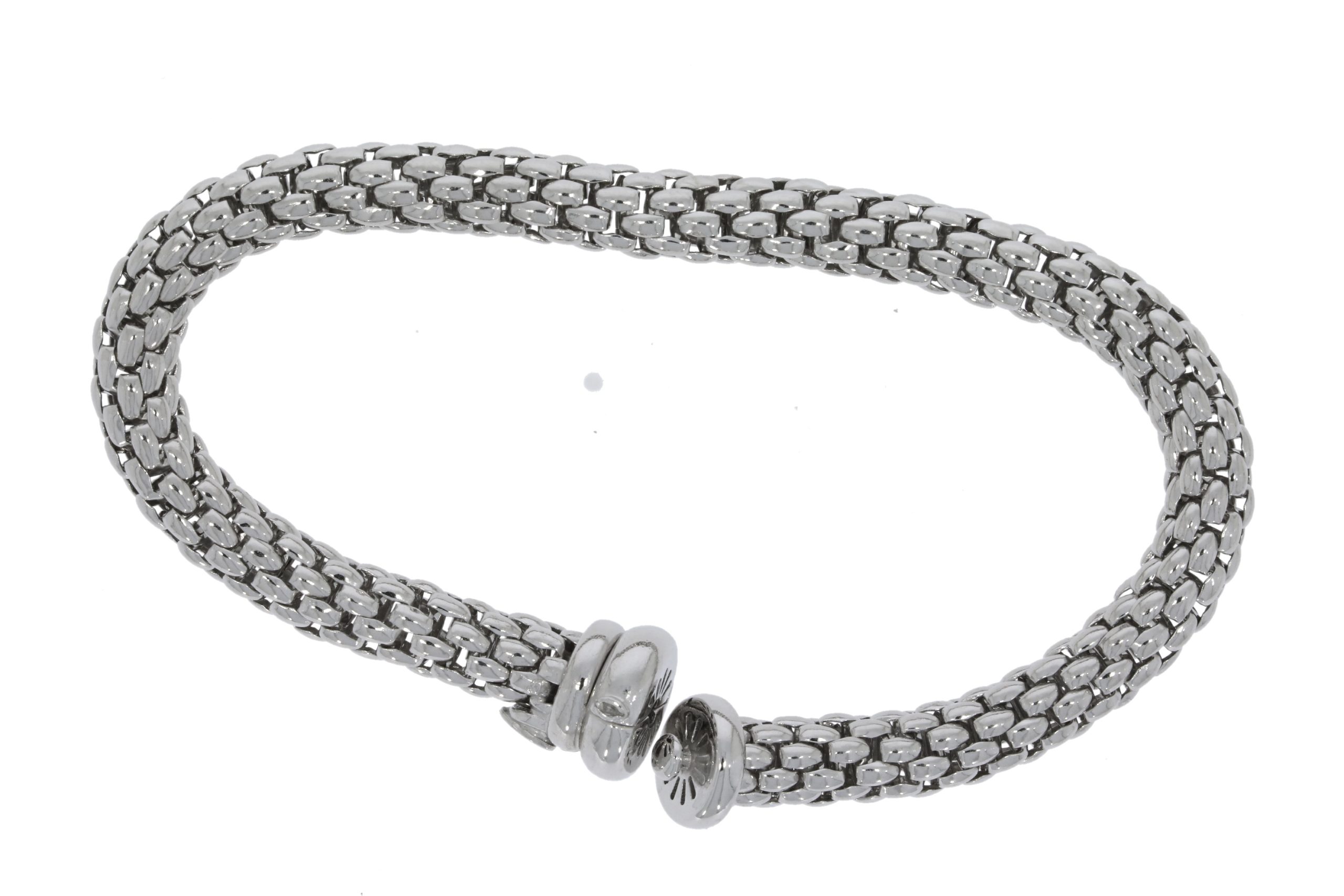 Sterling Silver Rope Effect Bracelet with enclosed Clasp