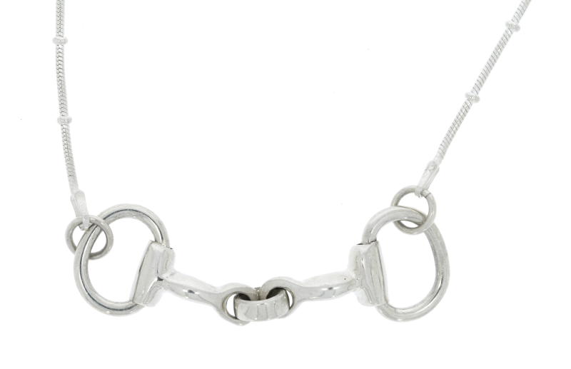 Sterling Silver Snaffle Bit & Fancy Chain Equestrian Necklace