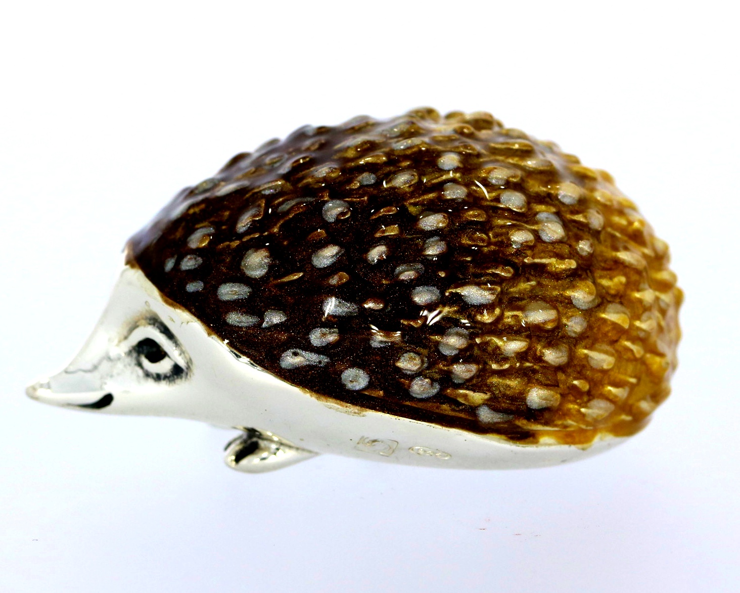 Sterling Silver & Enamel Large Hedgehog By Saturno Countryside