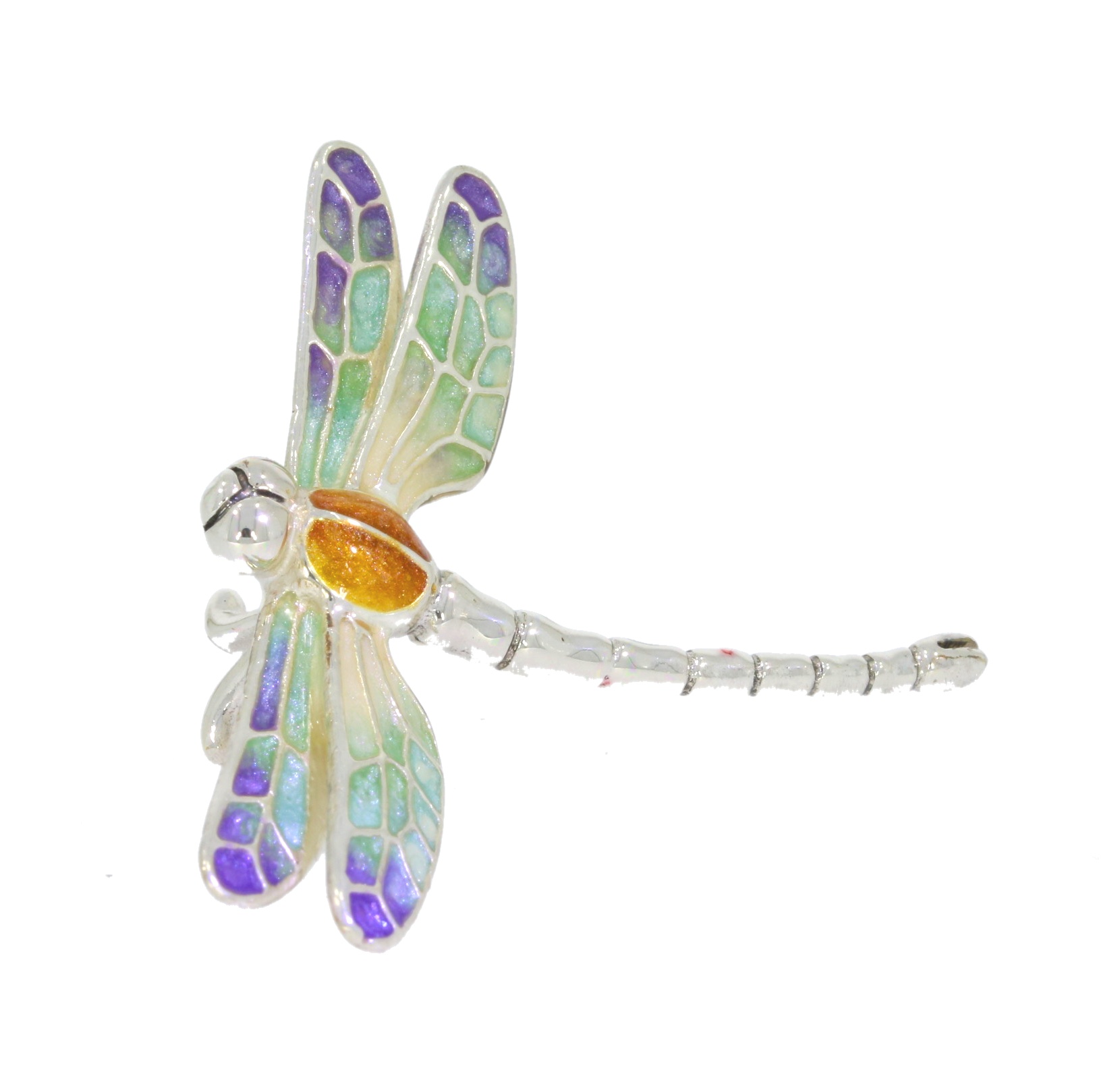 Saturno Sterling Silver & Enamel Small Dragonfly Insect fly Figurine