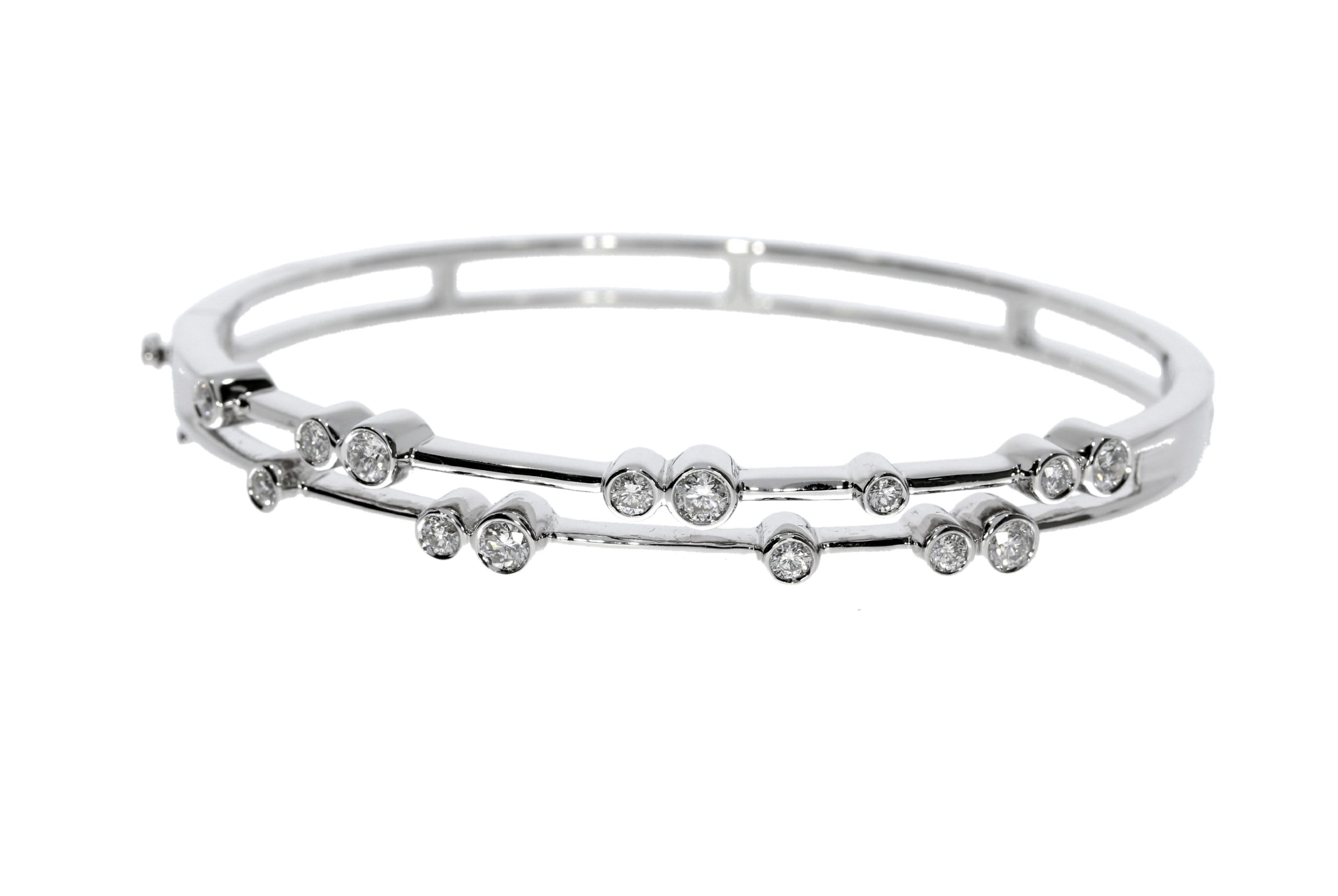 Bubble Design 18ct White Gold 1ct Diamond Bangle