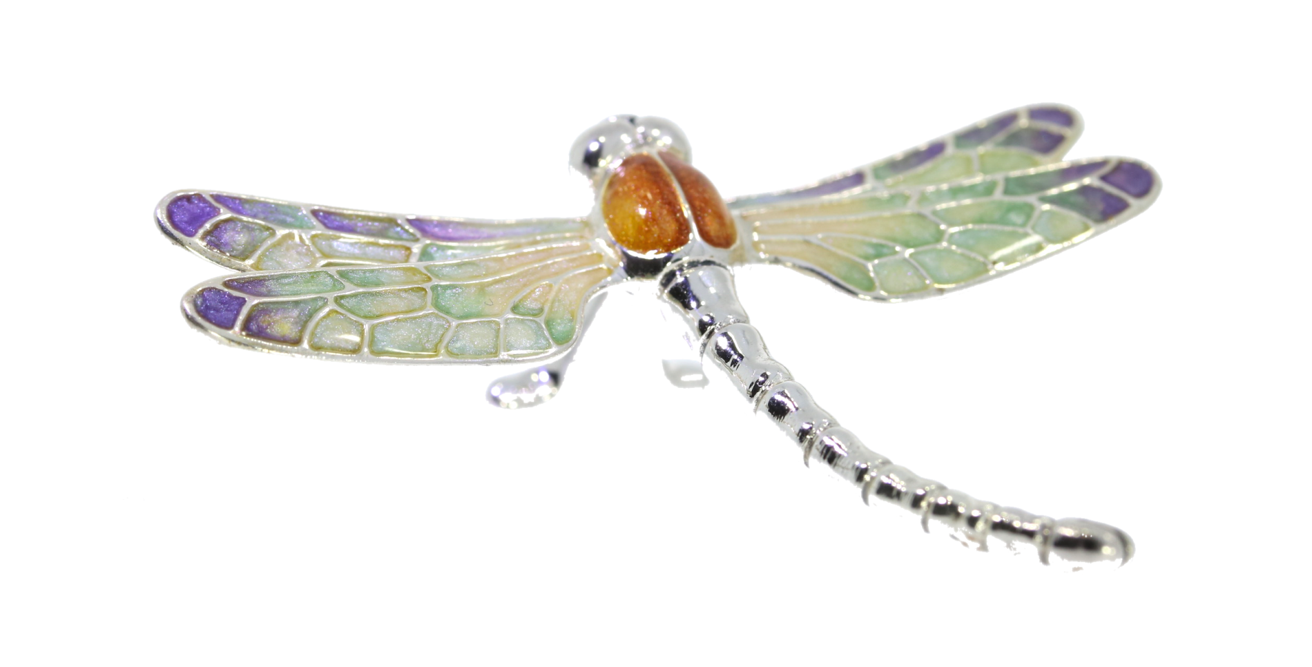 Saturno Sterling Silver & Enamel Medium Dragonfly Insect fly Figurine