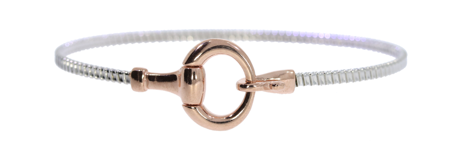 Sterling Silver Flexible Snaffle Bit Horse Design Bangle Equestrian