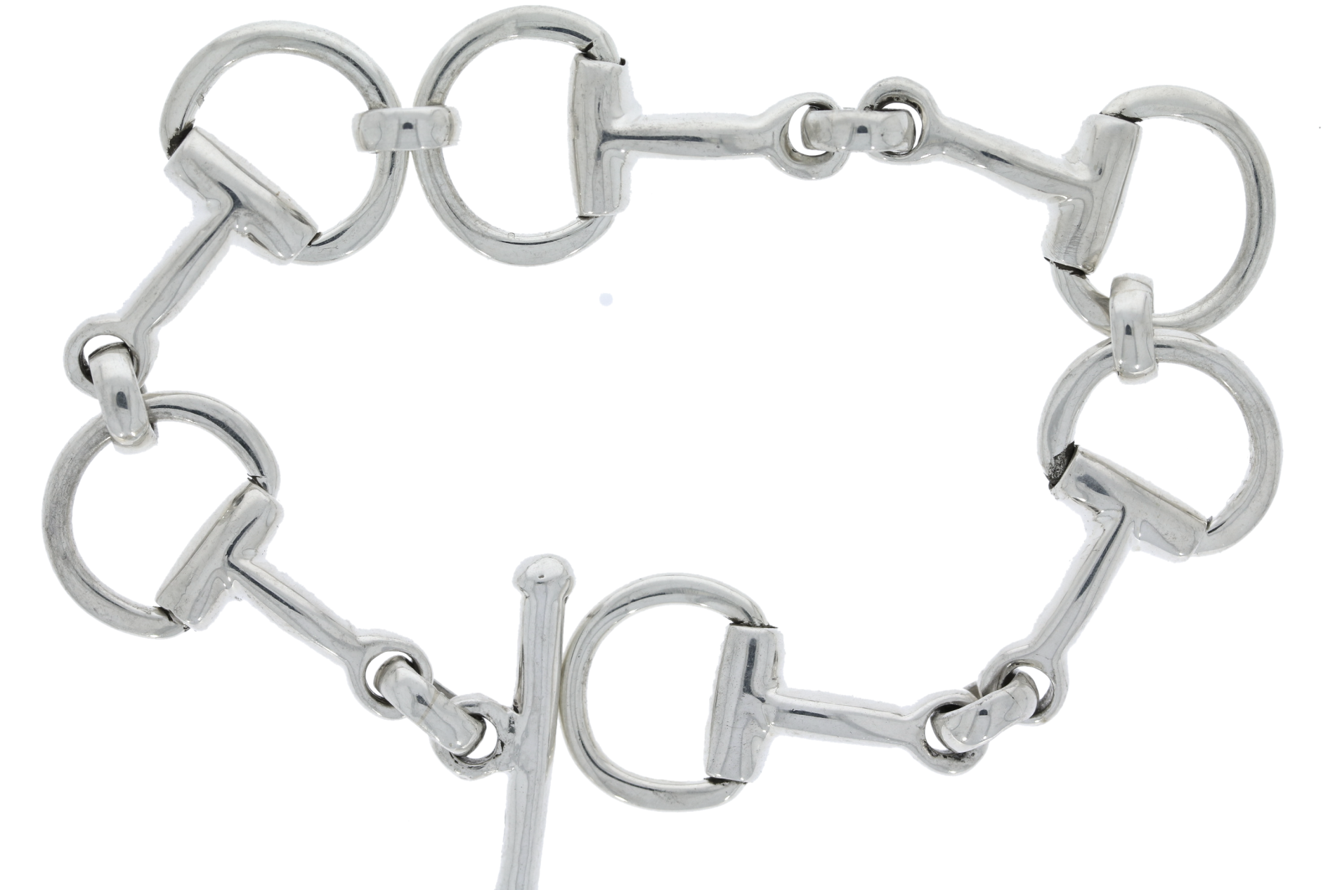 Sterling Silver Large Snaffle Bit Bracelet  Equestrian Horse