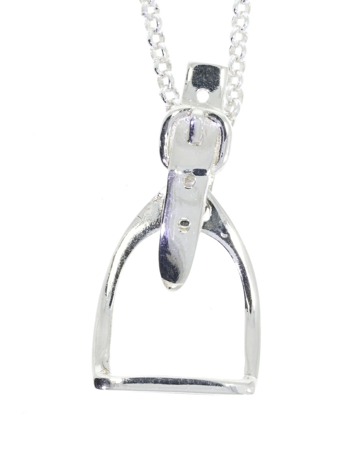 Sterling Silver Stirrup Pendant & Sterling Silver Belcher Chain