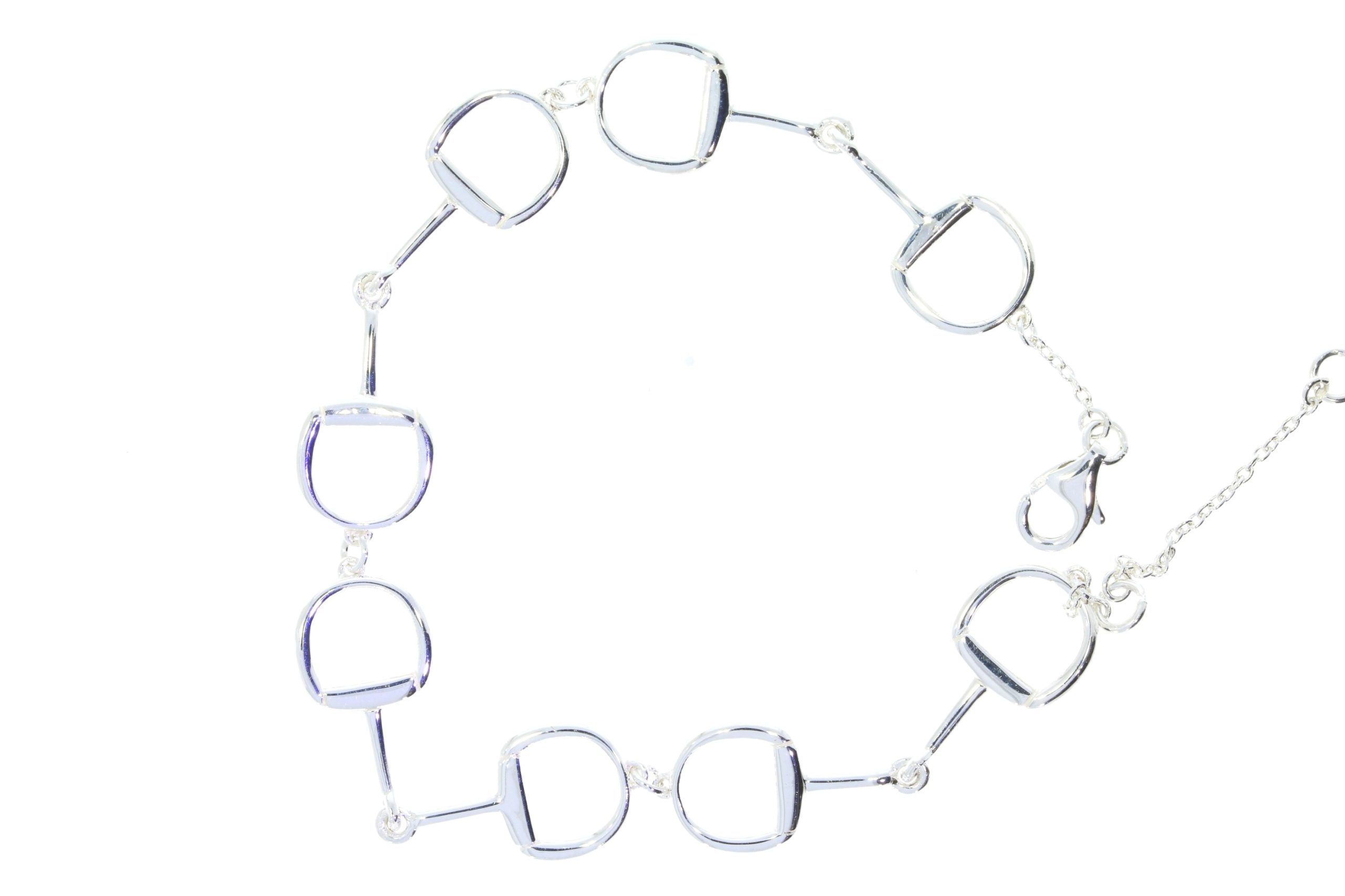 Sterling Silver Snaffle Bit Equestrian Design Bracelet