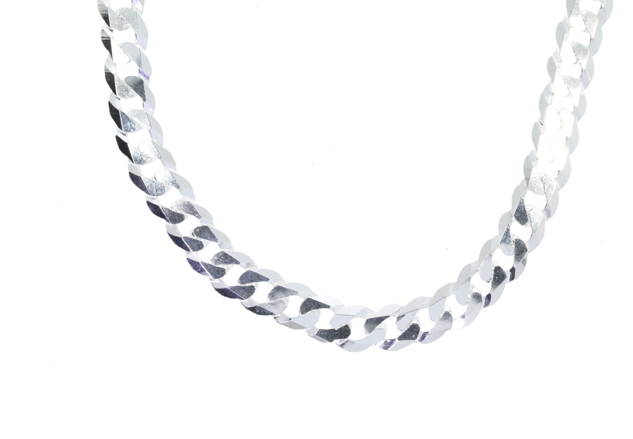 Sterling Silver Solid Curb Mans 22″ Necklace