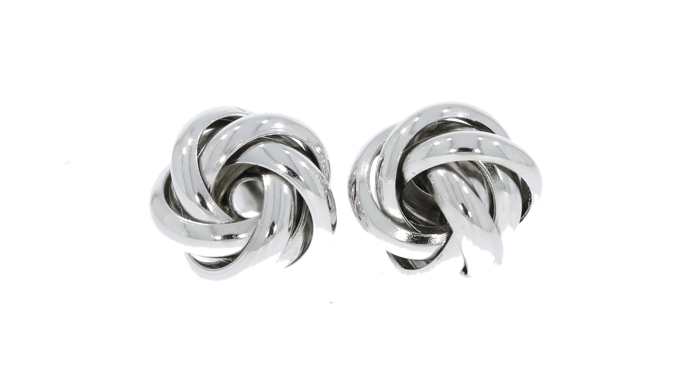 Sterling Silver Wool Knot Design Earrings