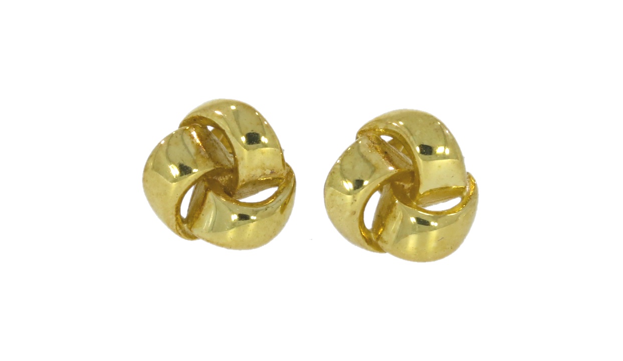 9ct Yellow Gold Weave Knot Stud Earrings