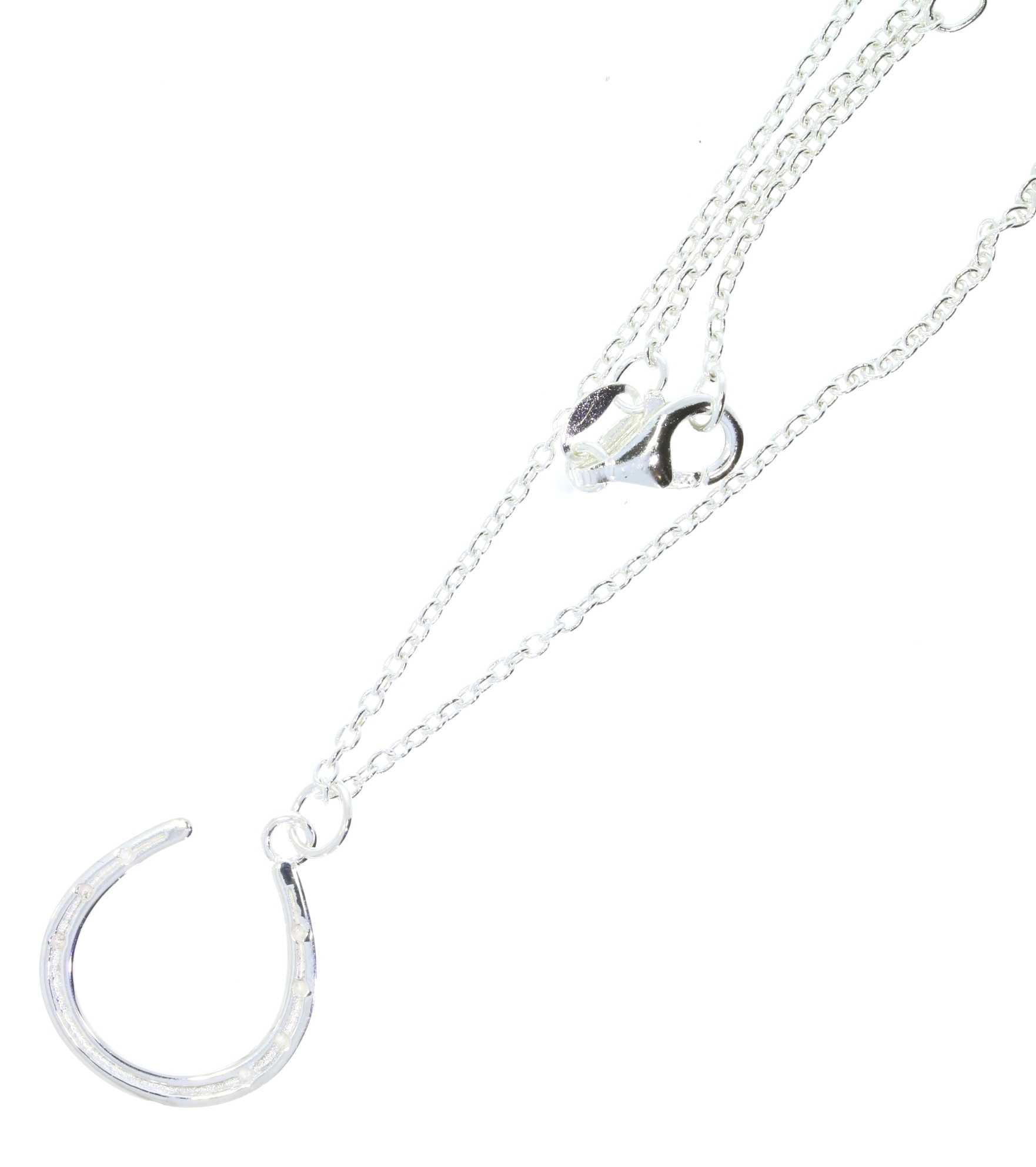 Sterling Silver Horse Shoe Pendant Equestrian Farrier Design