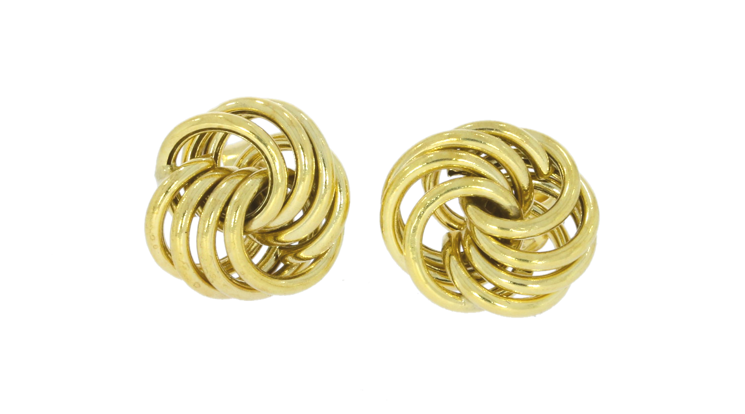 9ct Yellow Gold Polished Flattened Wool Knot Earrings