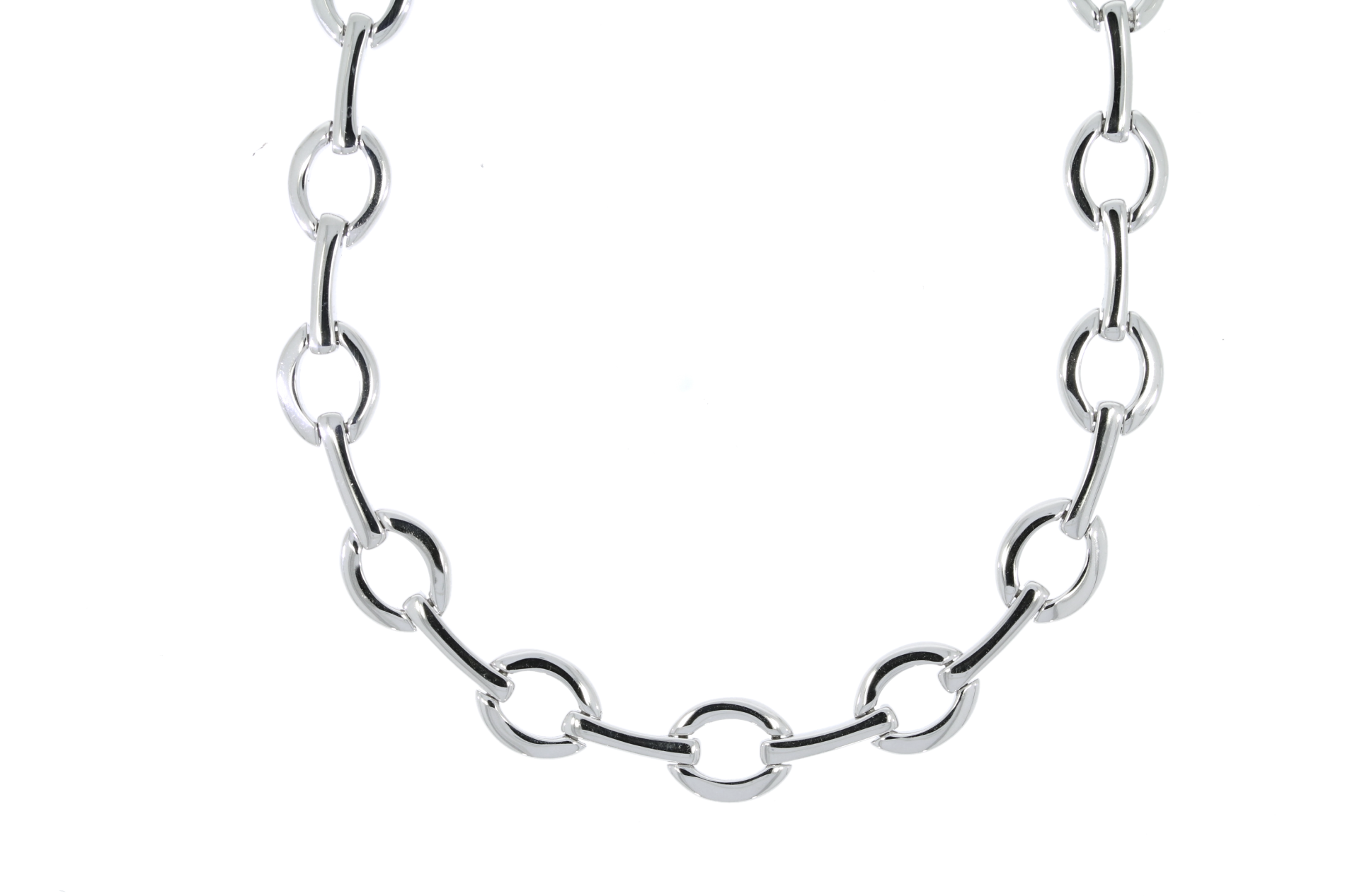 Sterling Silver Oval Loop Design Necklace