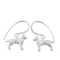 Sterling Silver Classic Labrador Drop Earrings
