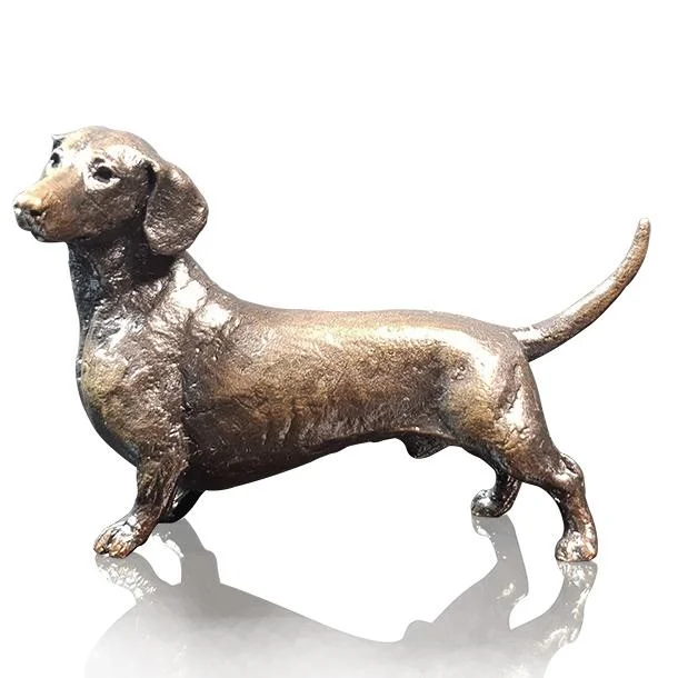 Solid Bronze Dachshund Standing (1149) by Michael Simpson