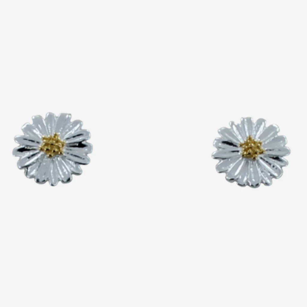 Sterling Silver Daisy Stud Earrings