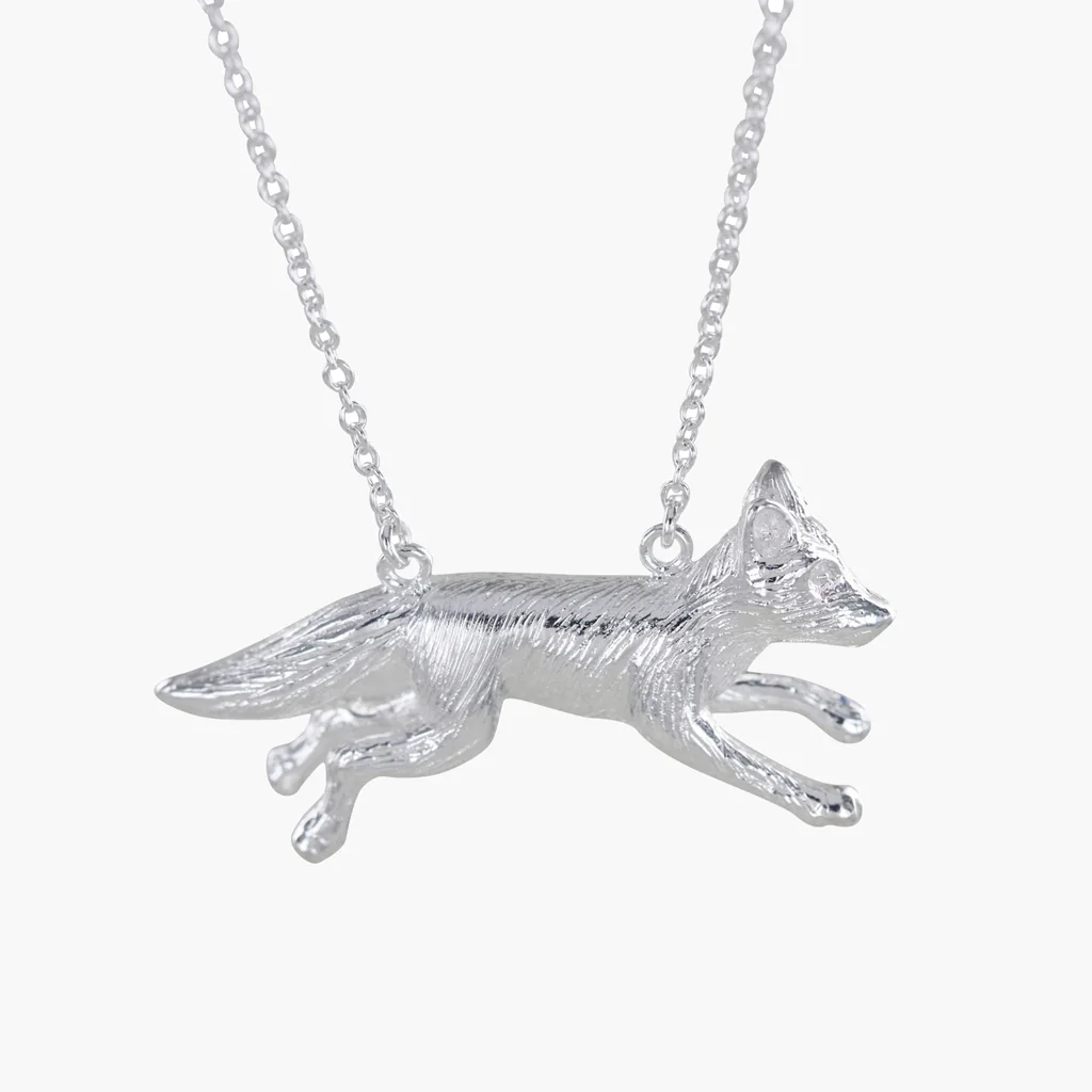 Running Fox Sterling Silver Necklace Countryside