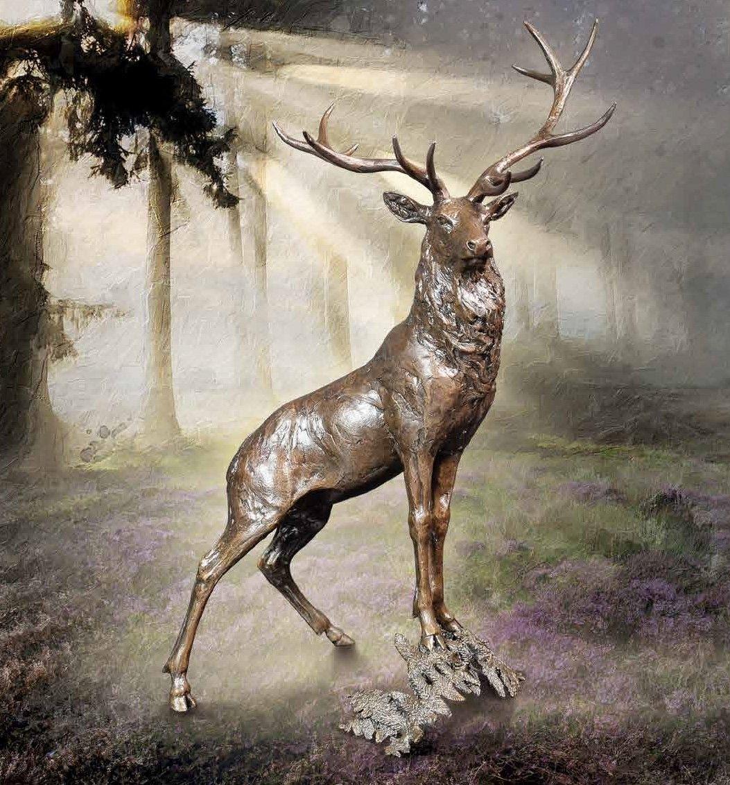Solid Bronze Stag Highlander (1135) by Michael Simpson